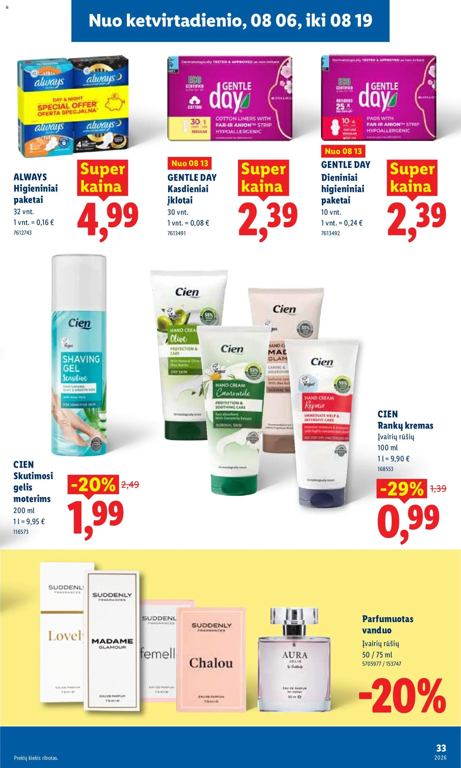 LIDL akcijos nuo 2026.08.03 | Puslapis: 33 | Prekių: Kremas