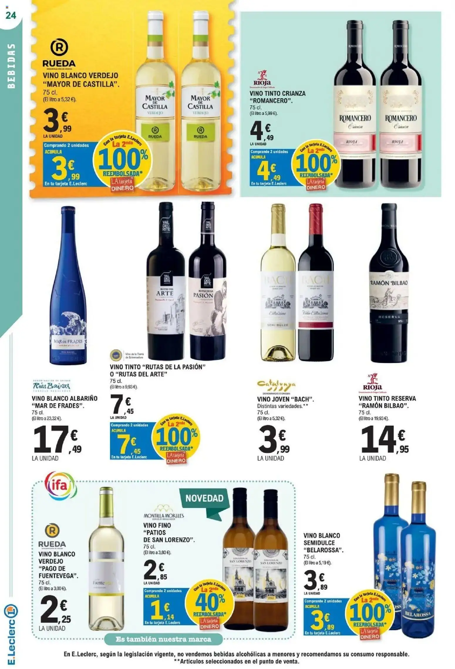 E.Leclerc Megames 2 07/10/2026 - 18/10/2026 | Página: 24 | Productos: Dulce, Vino, Vino blanco, Bebidas