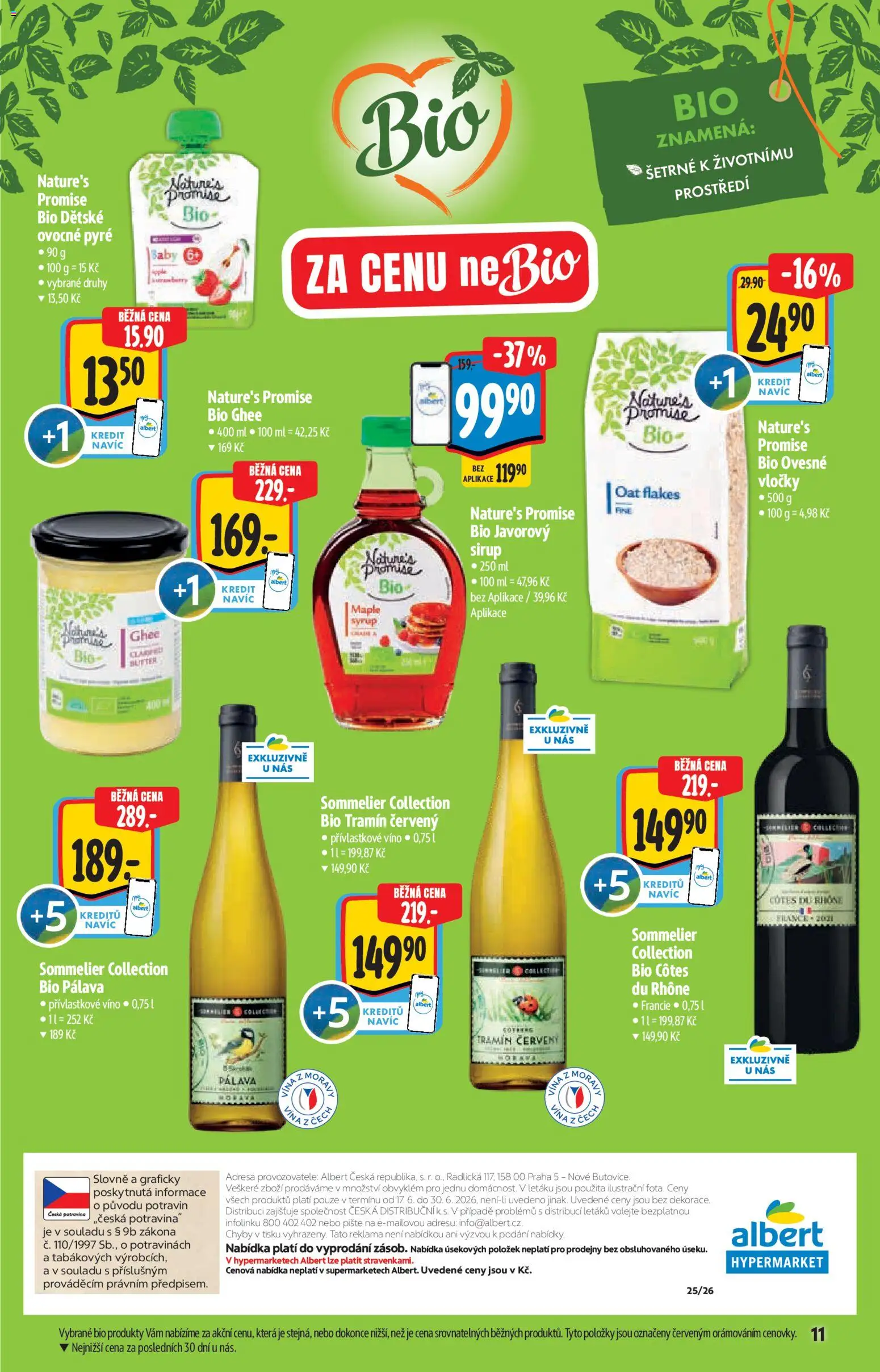 Albert katalog - Hypermarket od 17.06.2026 | Strana: 11 | Produkty: Vločky, Ghee, Sirup, Tramín červený