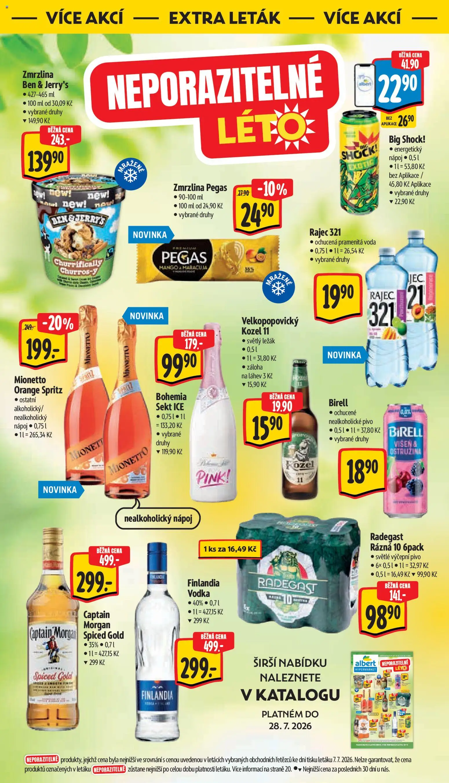 Albert leták - Hypermarket od 22.07.2026 | Strana: 12 | Produkty: Velkopopovický Kozel, Ben & Jerry's, Velkopopovický Kozel 11, Radegast