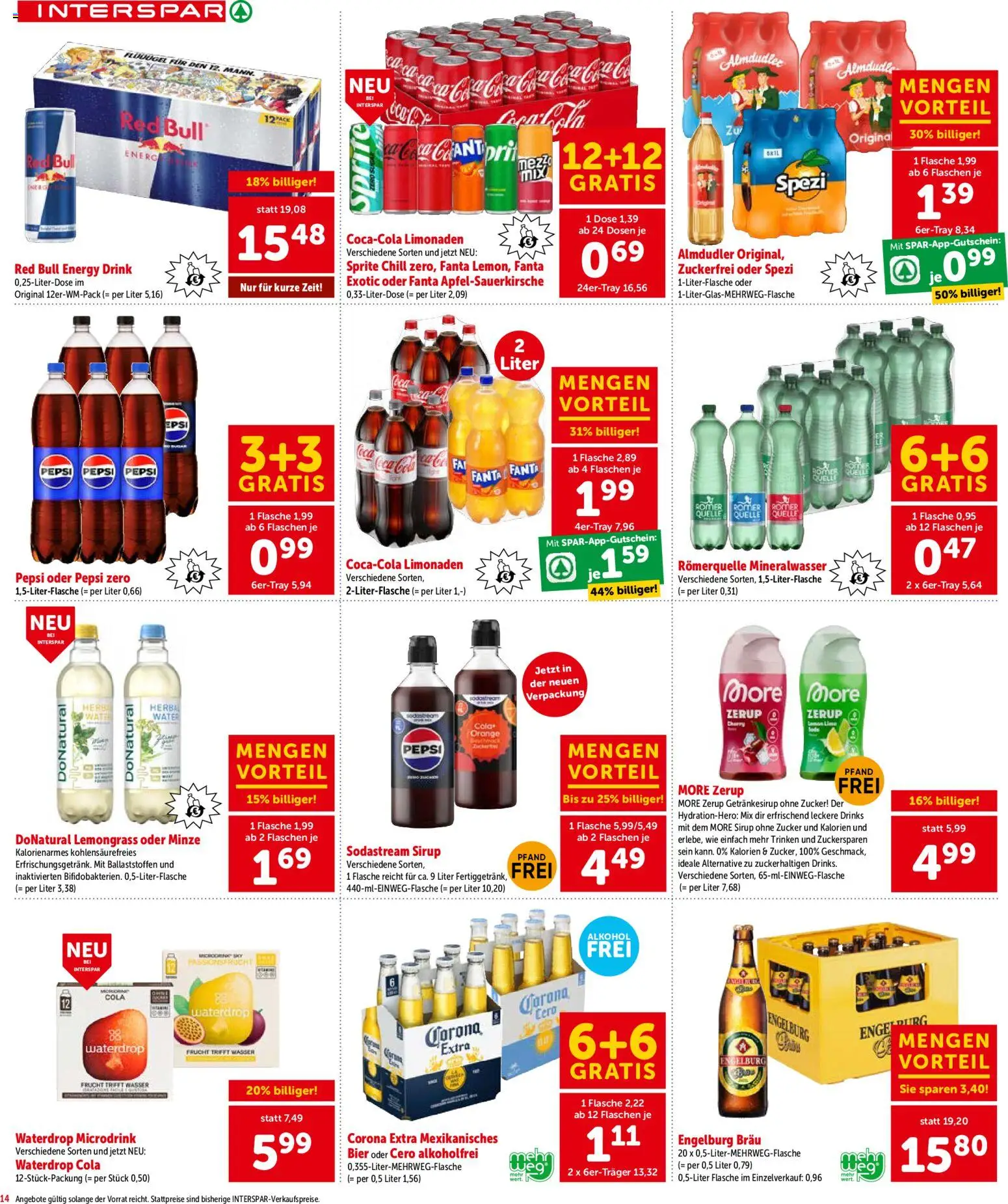 Interspar - Vorarlberg gültig ab 03.06.2026 | Seite: 14 | Produkte: Wasser, Zucker, Bier
