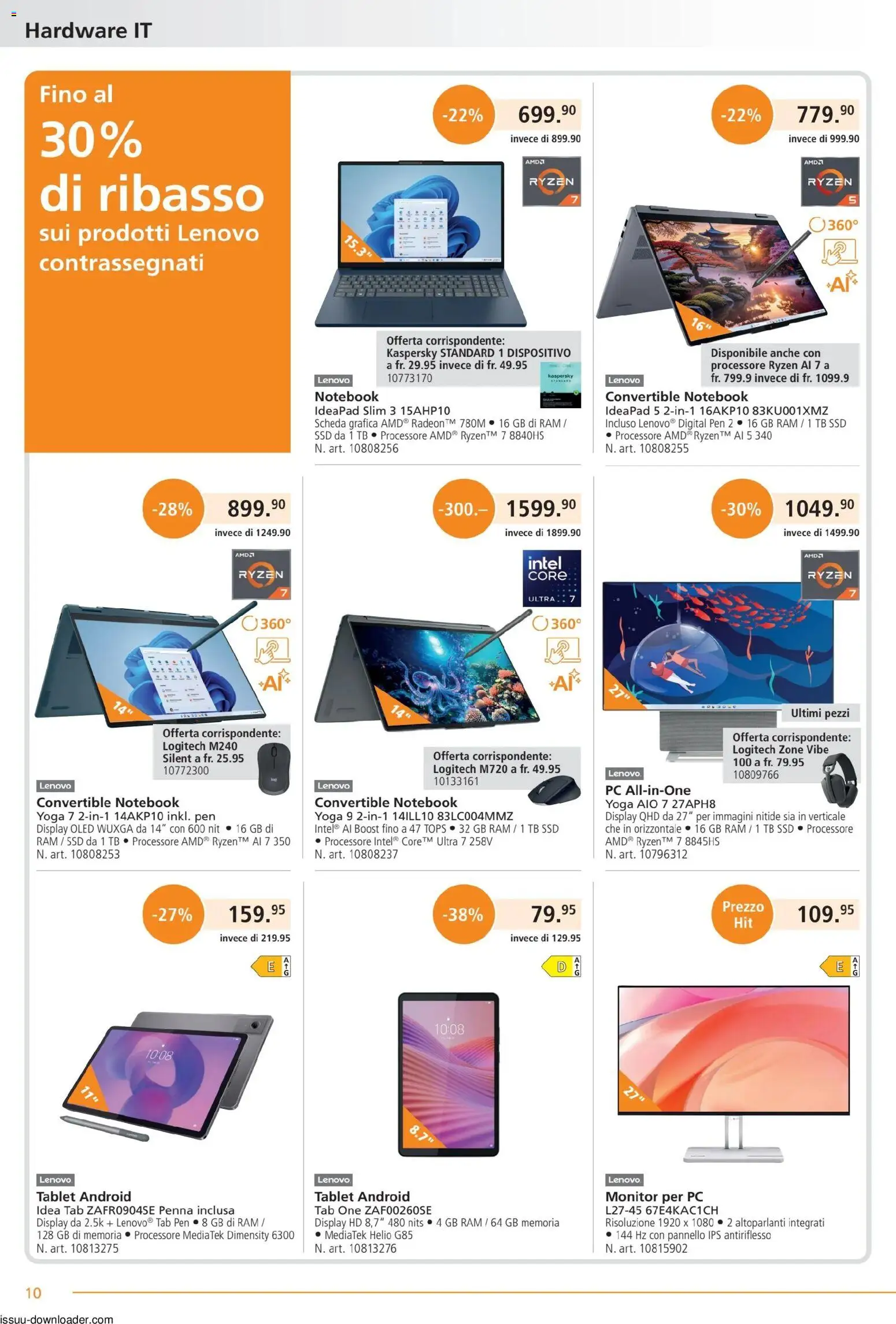 Fust aktionen IT – gültig ab 01.05.2026 | Seite: 10 | Produkte: Monitor, Pc, Android Tablet, Lenovo