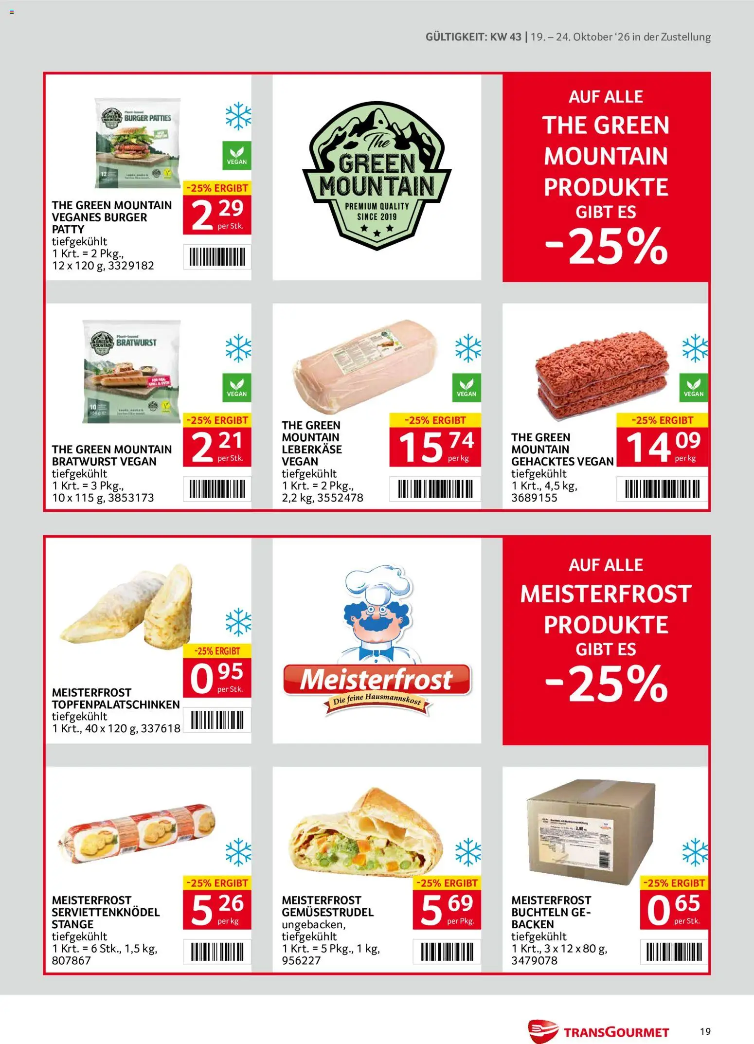 Transgourmet Flugblatt gültig ab 19.10.2026 | Seite: 19 | Produkte: Burger