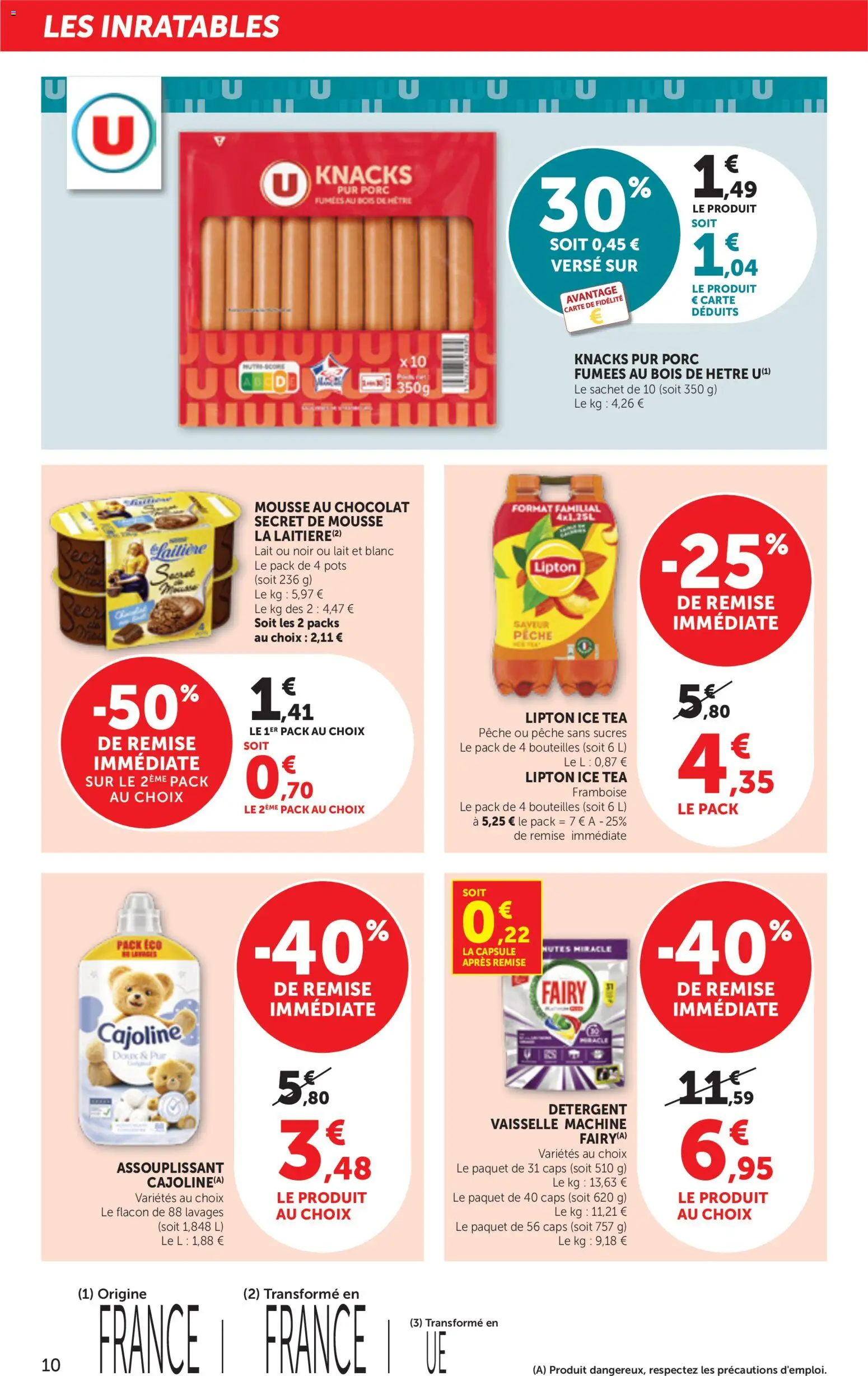 {H1} | Page: 10 | Produits: Ice tea, Framboise, Fairy, Lait