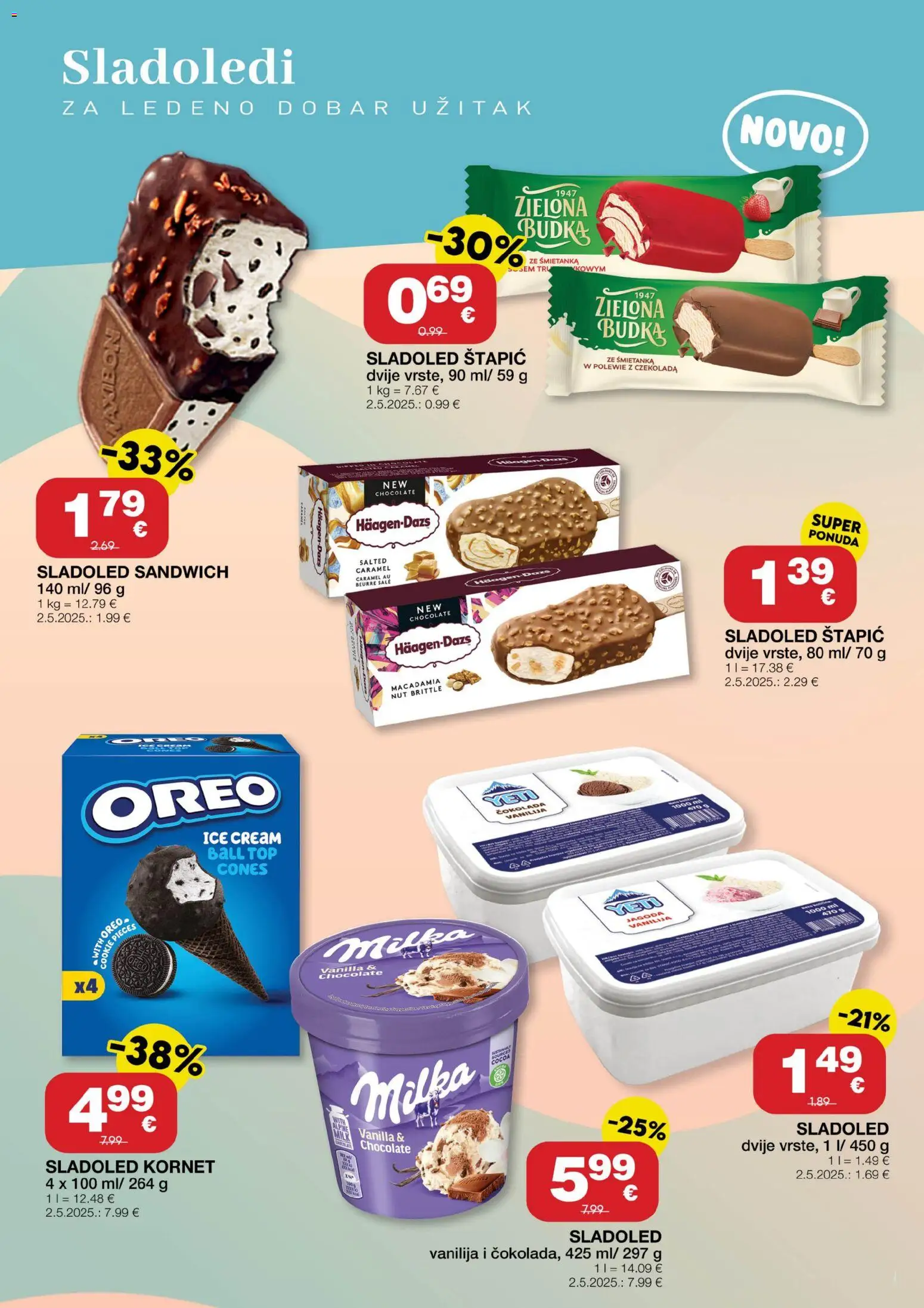 Stanić Diskont katalog | vrijedi od 28.05.2026 | Stranica: 10 | Proizvodi: Čokolada, Sladoled, Milka, Kornet