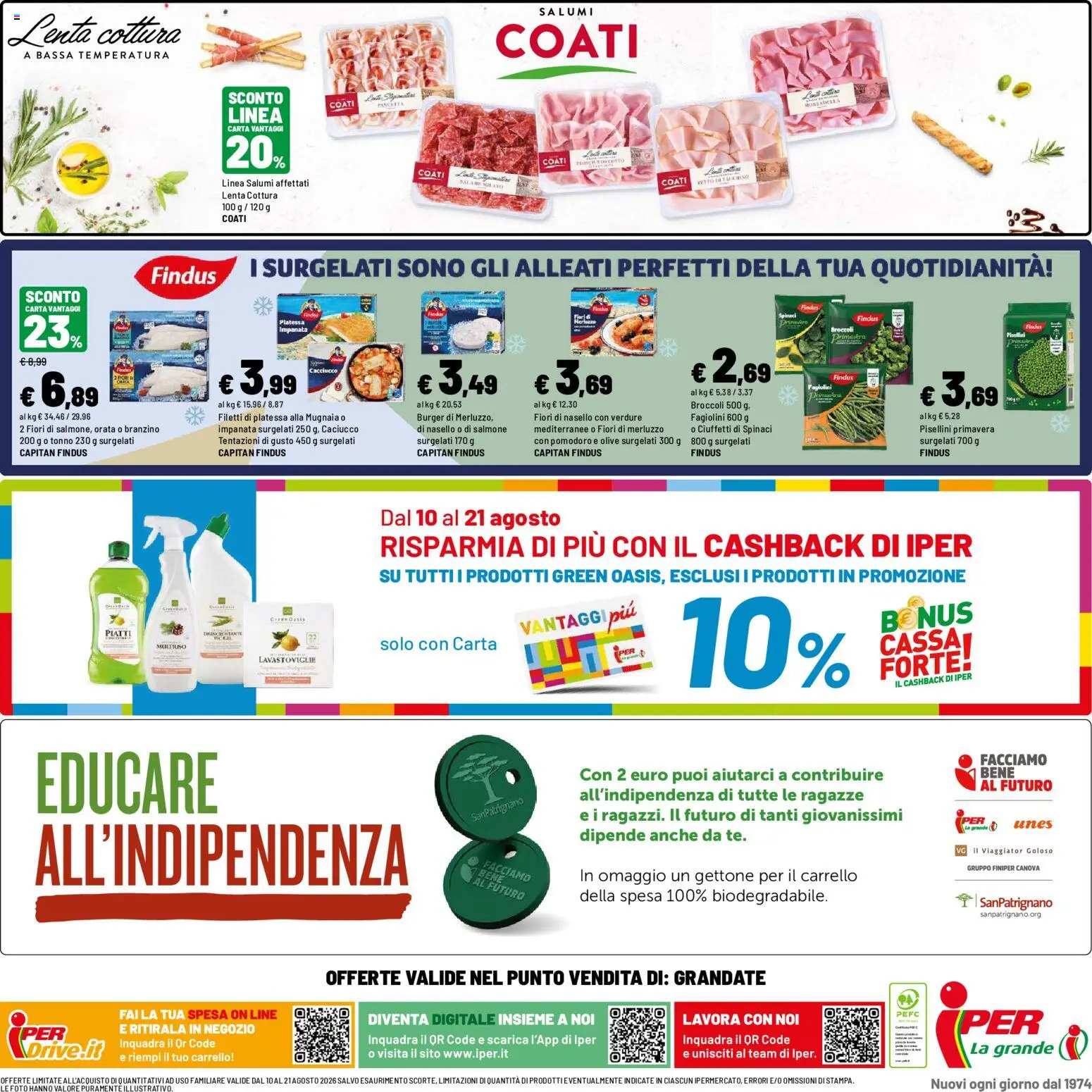 Volantino Iper del 10/08/2026 | Pagina: 40 | Prodotti: Merluzzo, Orata, Olive, Lavastoviglie