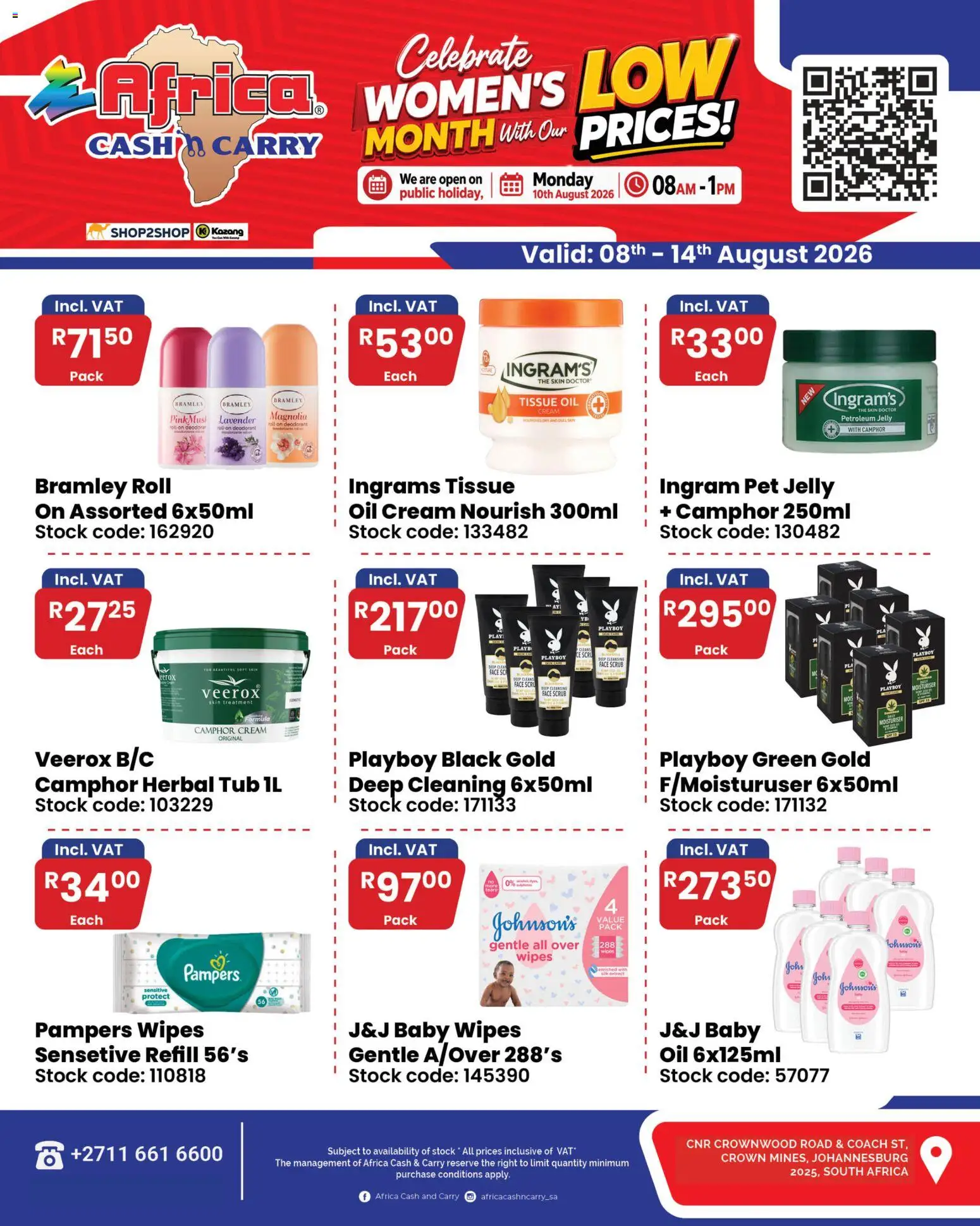 New Africa Cash & Carry catalogue – valid from 08/08/2026 | Page: 2 | Products: Cream, Deodorant, Petroleum jelly, Scrub