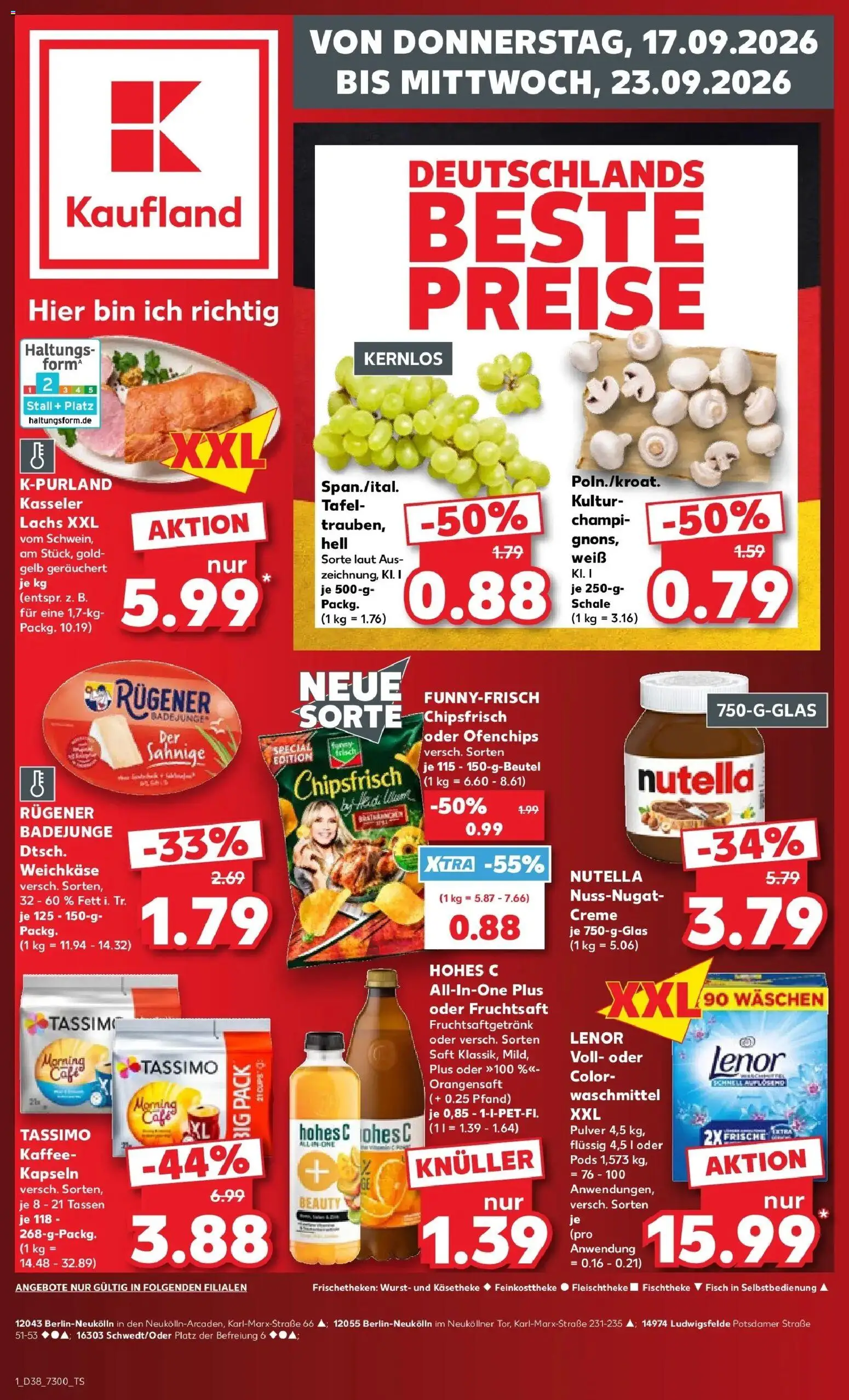 Prospekt Kaufland ab 14.09.2026 » Angebote Online zum Blättern | Seite: 13 | Produkte: Creme, Nutella, Saft, Fruchtsaft