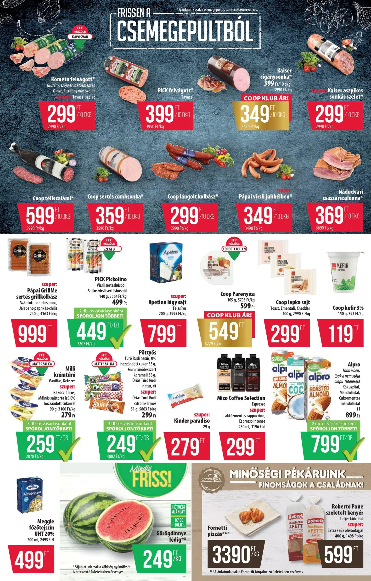 COOP akciós ujság - amely érvényes a következő dátumtól: 2026.07.30. | Oldal: 2 | Termékek: Virsli, Krémtúró, Sajt, Jalapeno