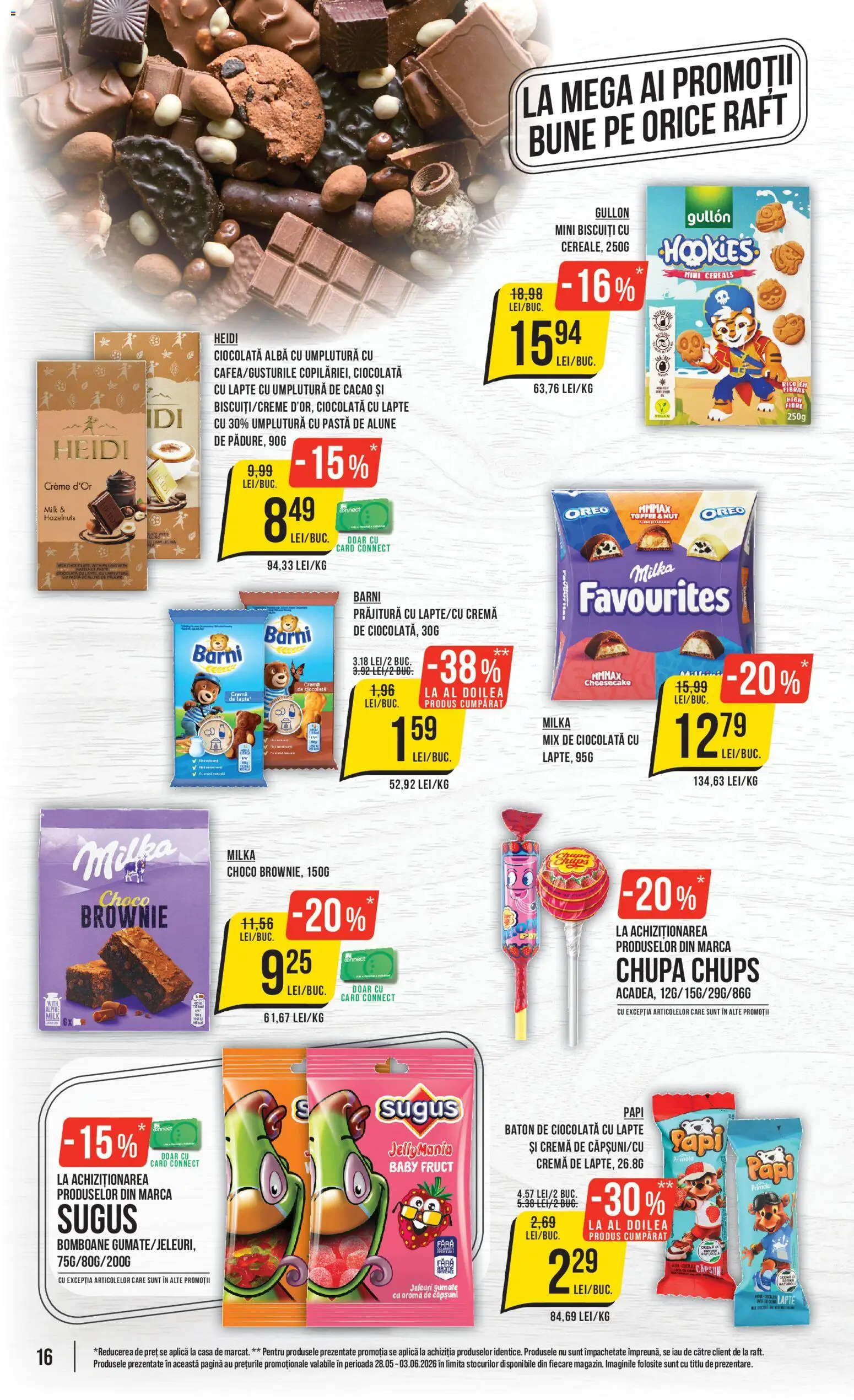Noul catalog Mega Image – valabil de la 28.05.2026 | Pagină: 16 | Produse: Alune, Căpșuni, Paste, Biscuiți