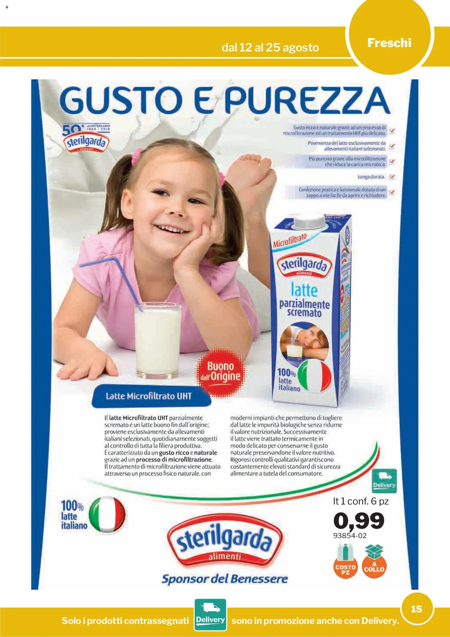 Volantino Sogegross del 12/08/2026 | Pagina: 15 | Prodotti: Latte, Collo, Latte parzialmente scremato