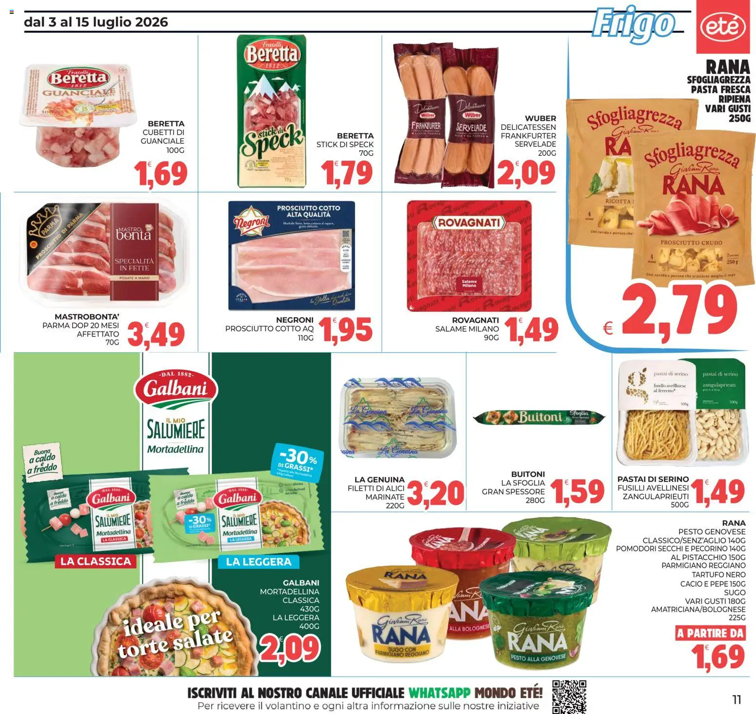 Volantino Eté del 03/07/2026 | Pagina: 11 | Prodotti: Prosciutto Cotto, Parmigiano, Alici, Guanciale