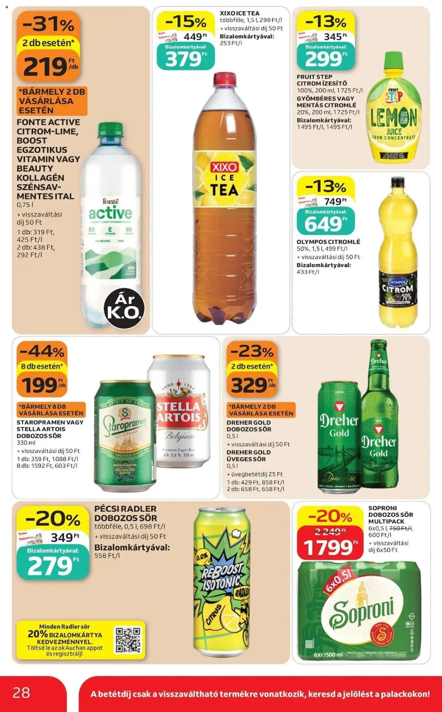 Auchan akciós újság Szolnok - 2026.09.03. -tól/töl > akció, lapozható szórólap 🛍️ | Oldal: 28 | Termékek: Lime, Vitamin, Kollagén, Citromlé