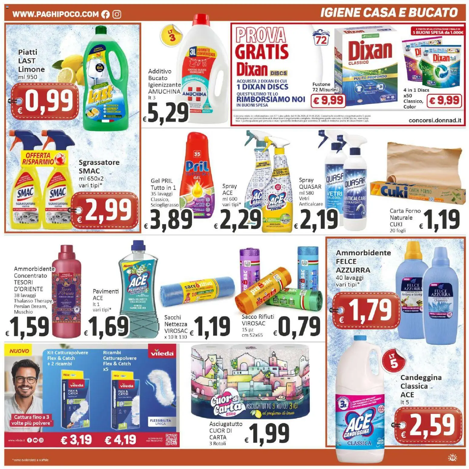Volantino Paghi Poco del 30/06/2026 | Pagina: 19 | Prodotti: Ammorbidente, Tè, Limone, Scaffale