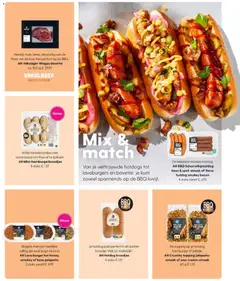 AH BBQ Scharrelkiphotdog kaas & spek smaak of Verse hotdog smokey bacon, De lekkerste smaken hotdog. 4 stuks vanaf - Voorbeeld van een folder van Albert Heijn, geldig van 29-05-2026 | Pagina: 97 | Producten: Kaas, Salade, Hotdog, Bacon
