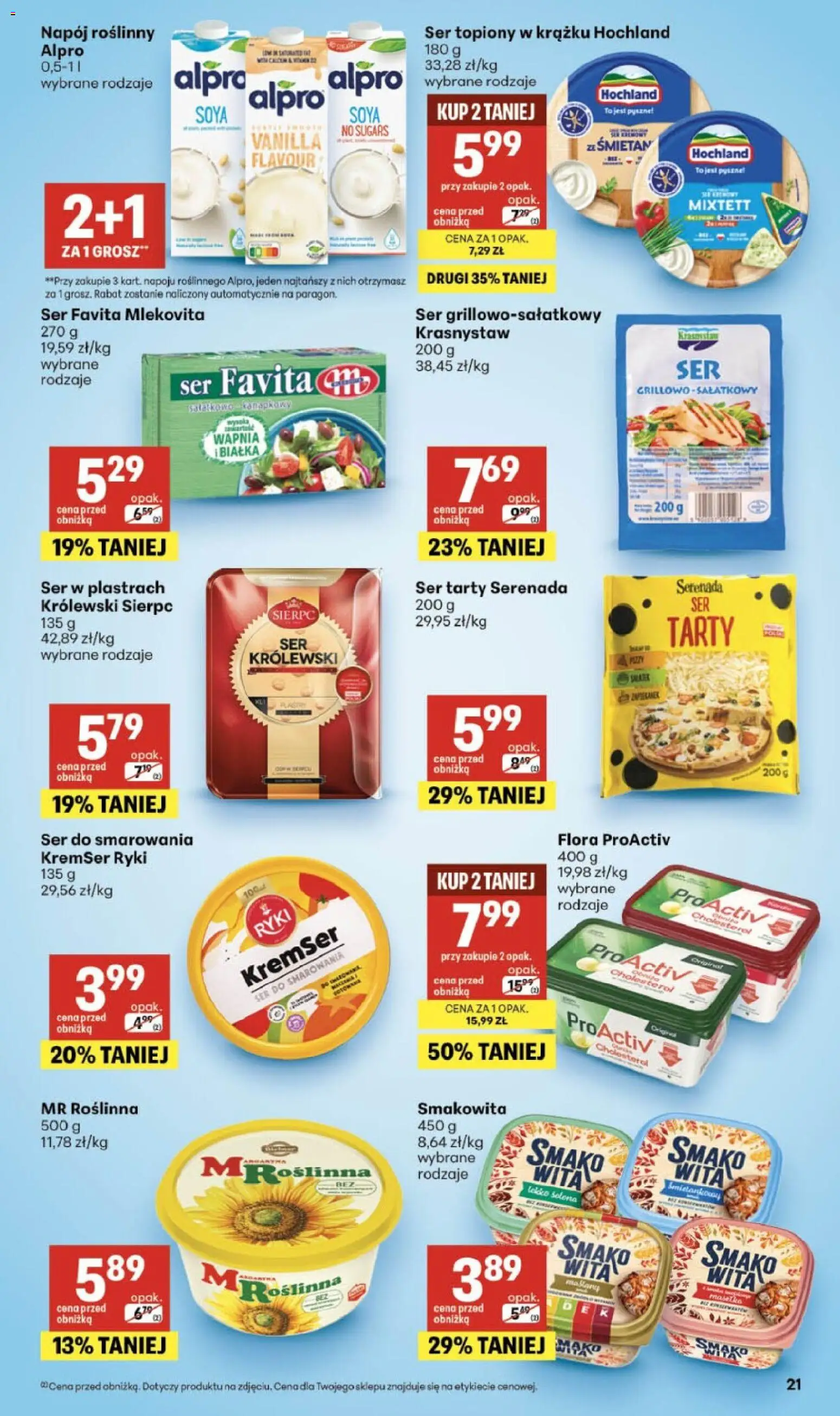 Delikatesy Centrum gazetka od 09.07.2026 | Strona: 21 | Produkty: Ser topiony, Ser favita, Alpro, Ser