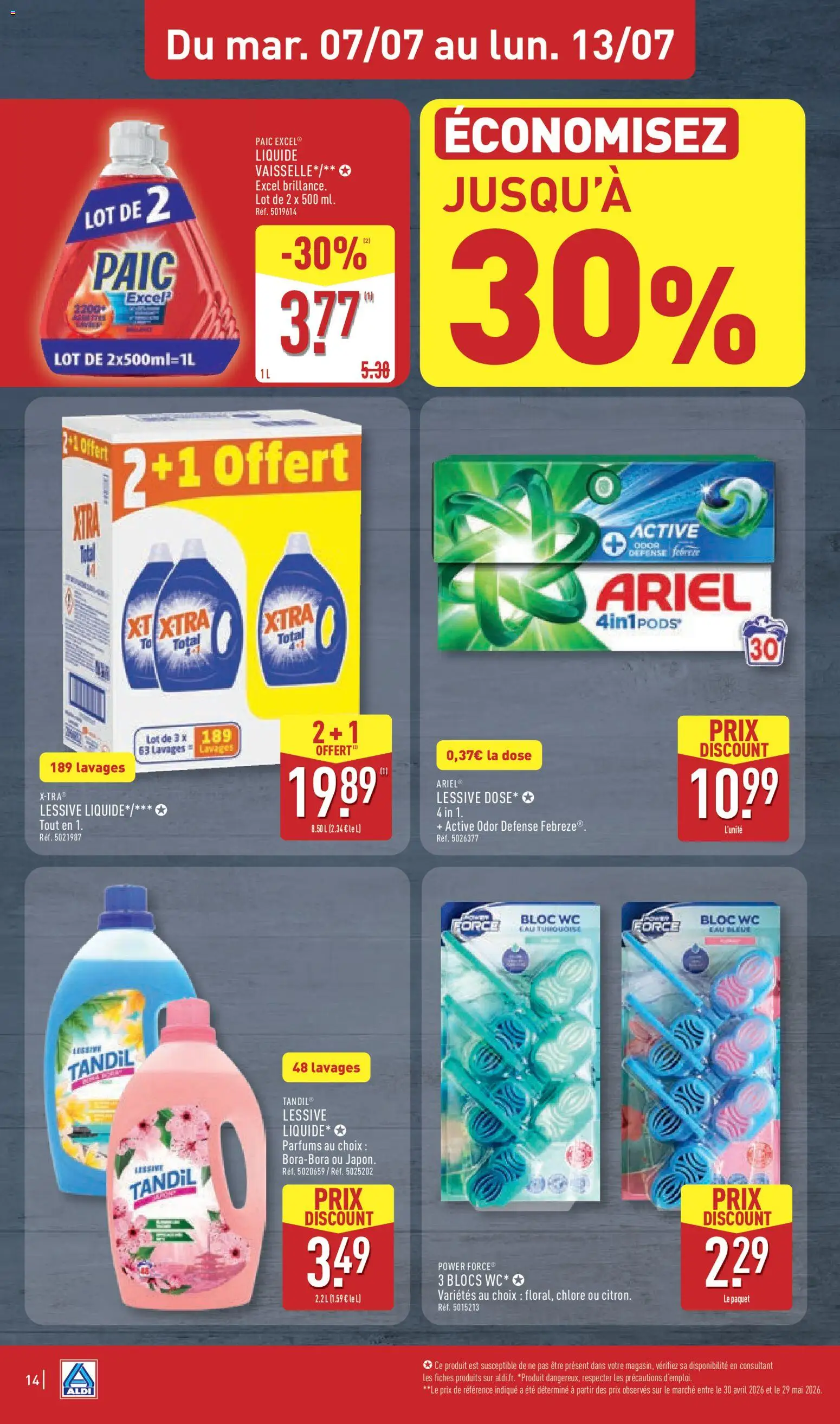 {H1} | Page: 16 | Produits: Ariel, Détergent, bloc WC, Lessive