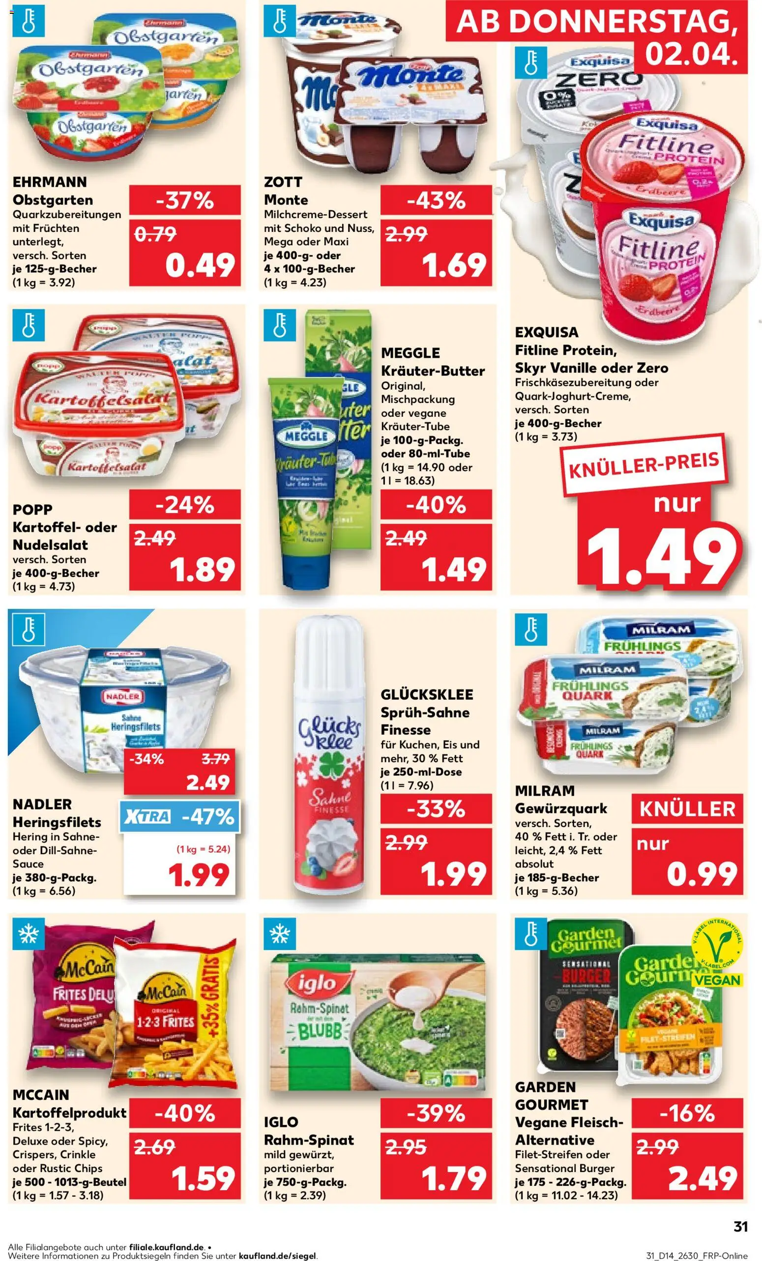 Kaufland Prospekt Rostock	 – gültig ab 02.04.2026 | Seite: 29 | Produkte: Iglo, Kräuterbutter, Skyr, Eis
