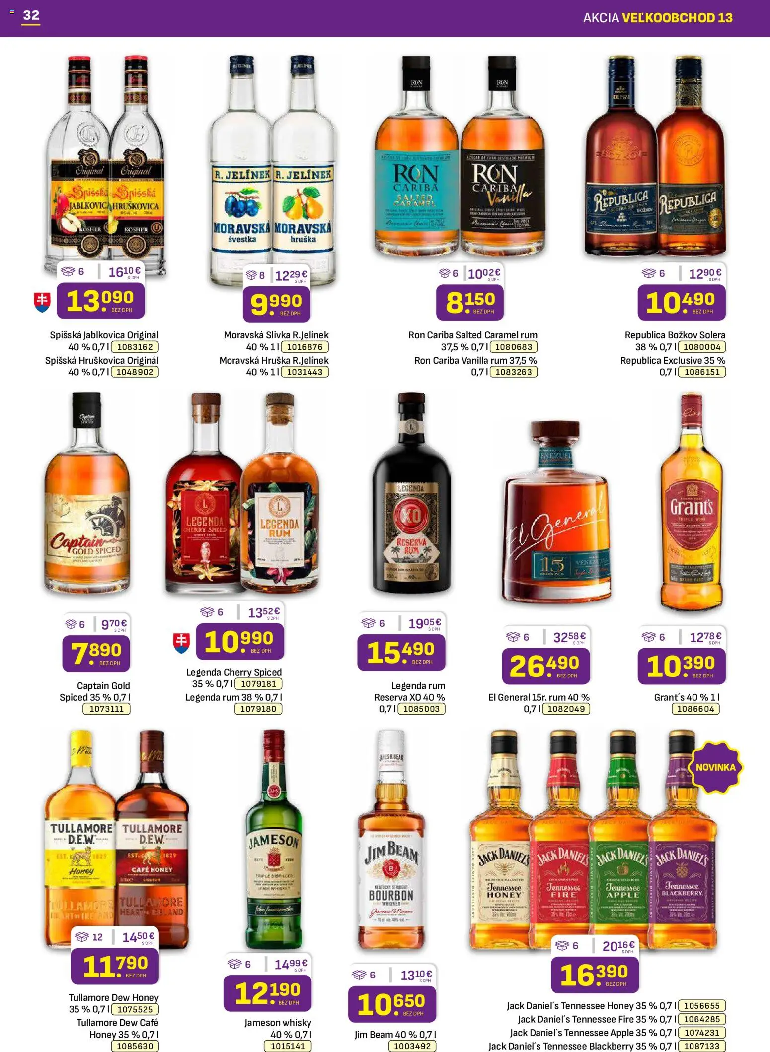 Nové Libex akcie – leták je platný od 29.06.2026 | Strana: 32 | Produkty: Republica, Whisky, Rum, Jack Daniel's