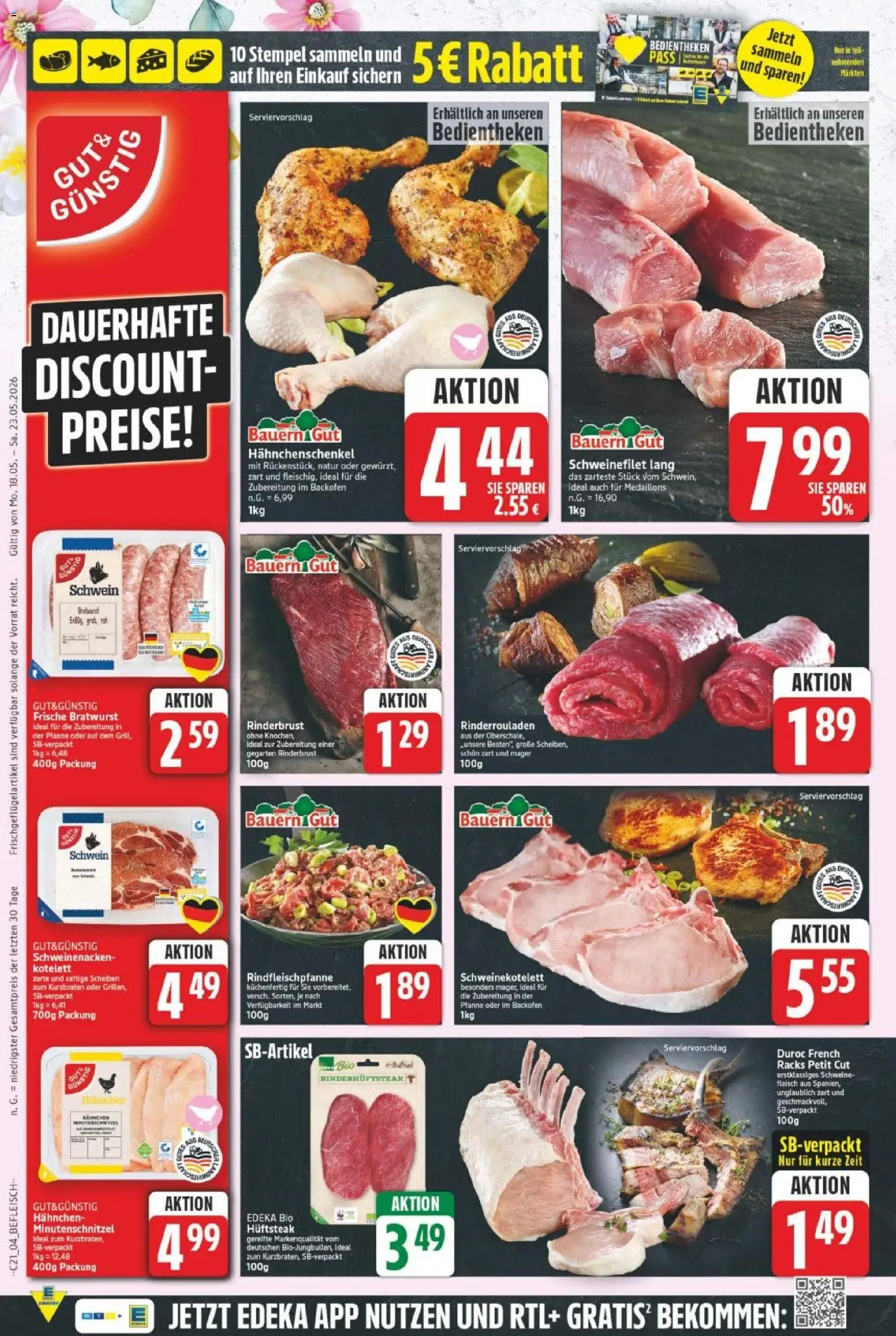 E center Prospekt 	 – gültig ab 18.05.2026 | Seite: 6 | Produkte: Hahnchen, Hahnchenschenkel, Schweinefilet, Backofen