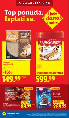 TASTINO Štrudla sa jabukom i cimetom, Shortbread cookies with cinnamon and apple filling, 252 g - pregled Lidl kataloga - važi od 28.05.2026 | Strana: 28