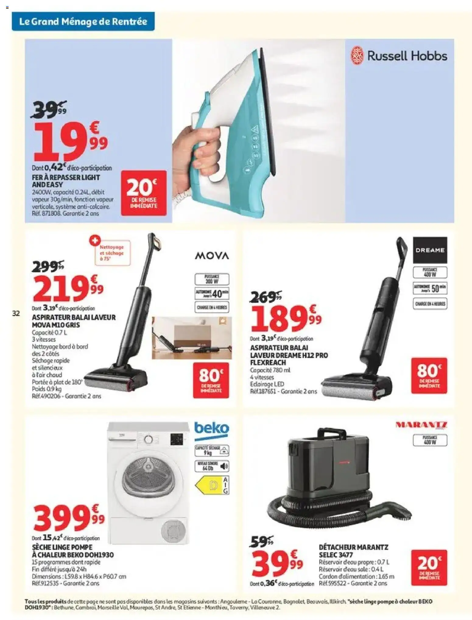 {H1} | Page: 32 | Produits: Aspirateur, Balai, Éclairage, Aspirateur balai