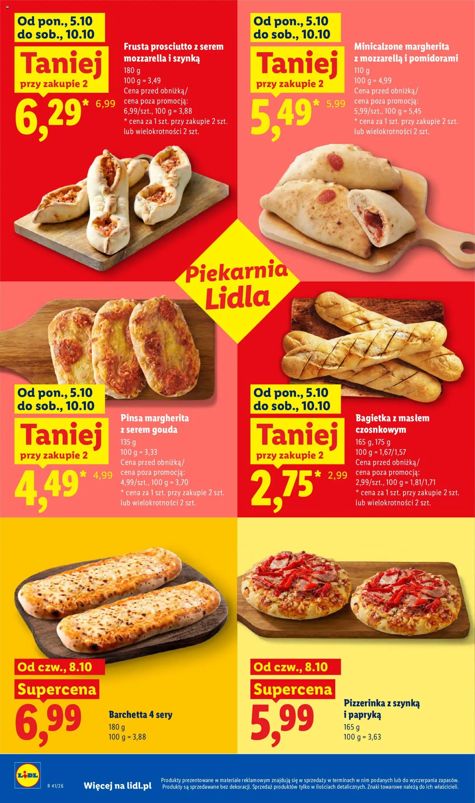 Lidl Polsko leták od 08.10.2026 | Strana: 50 | Produkty: Gouda, Prosciutto, Pinsa, Mozzarella