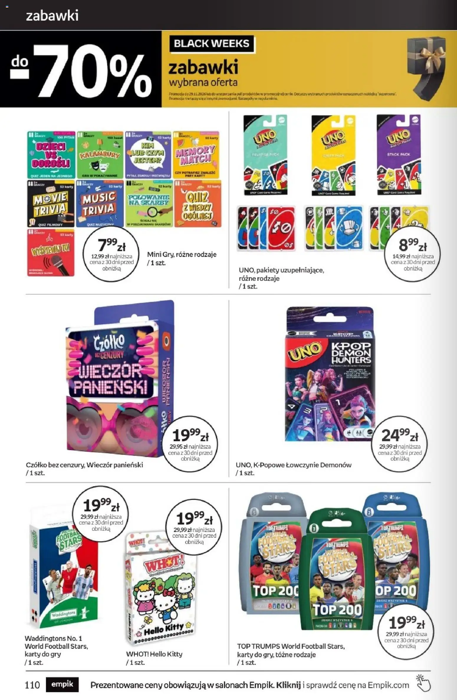 Empik Black Weeks od 28.10.2026 | Strona: 110 | Produkty: Zabawki, Top, Gry