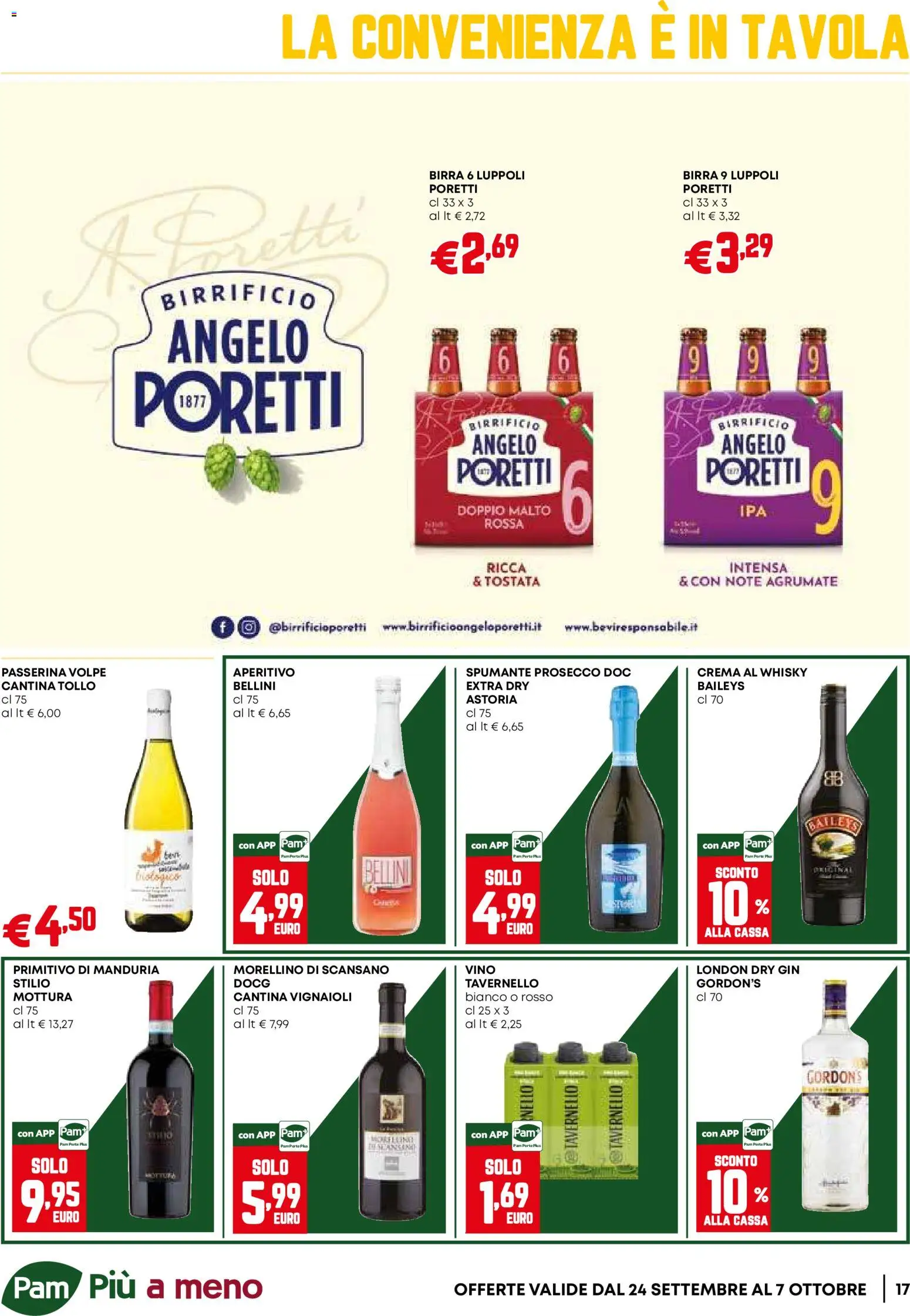 Volantino PAM del 24/09/2026 | Pagina: 17 | Prodotti: Crema, Gin, Baileys, Aperitivo