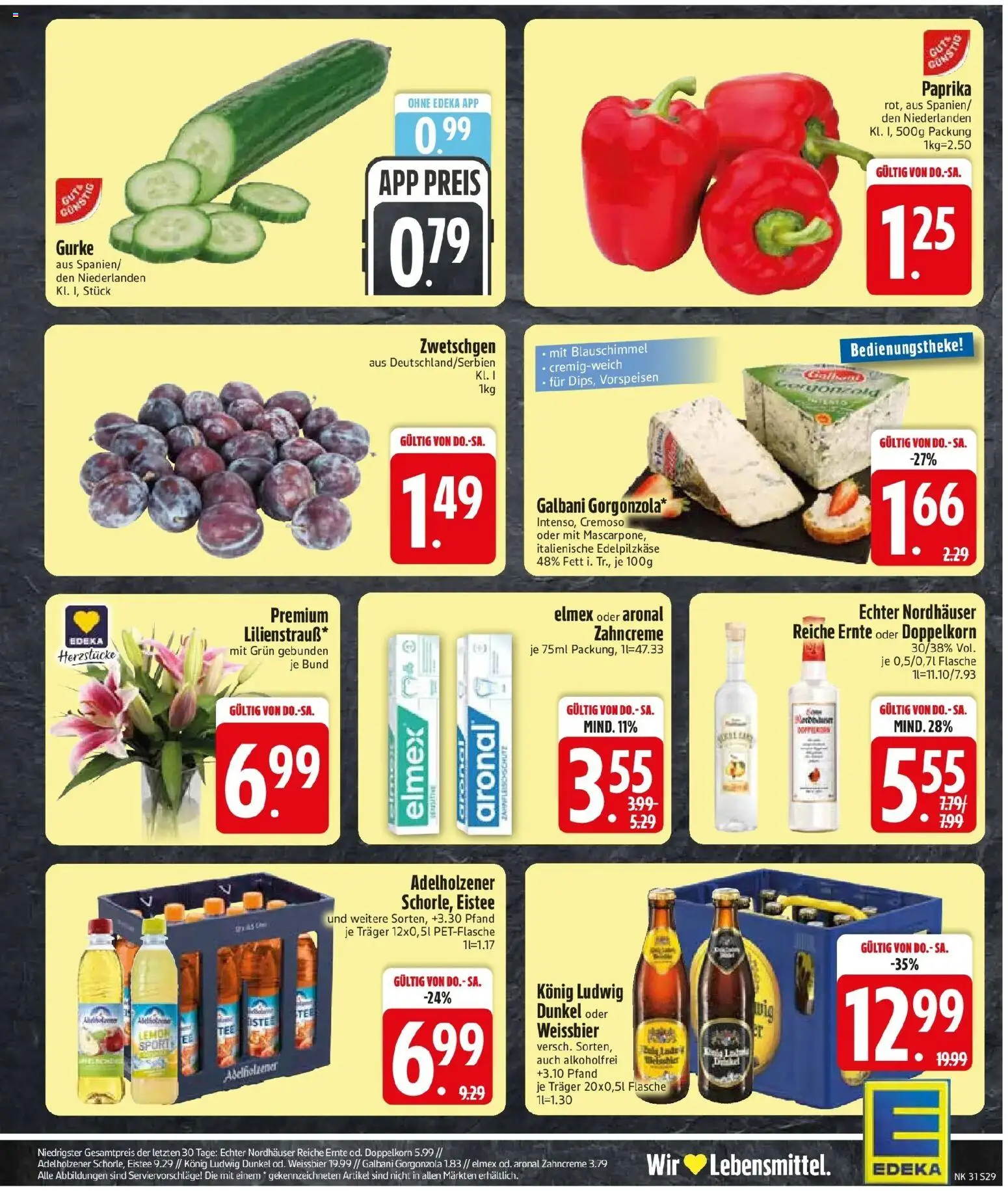 Edeka prospekt Schorndorf – gültig ab 27.07.2026 | Seite: 31 | Produkte: Weißbier, Adelholzener, Zwetschgen, Paprika