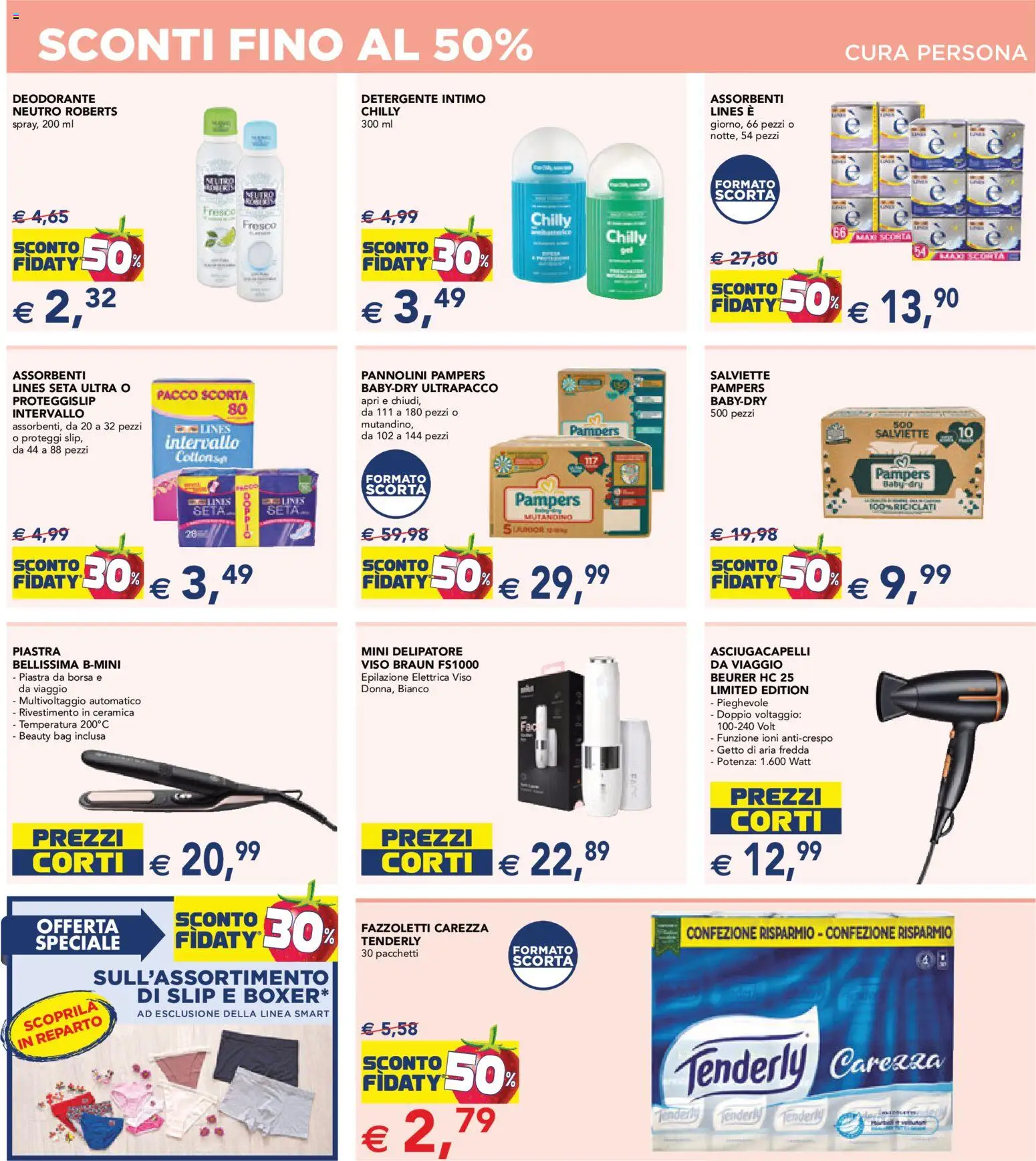 Volantino Esselunga S del 08.06.2026 | Pagina: 17 | Prodotti: Detergente intimo, Detergente, Fazzoletti, Pampers