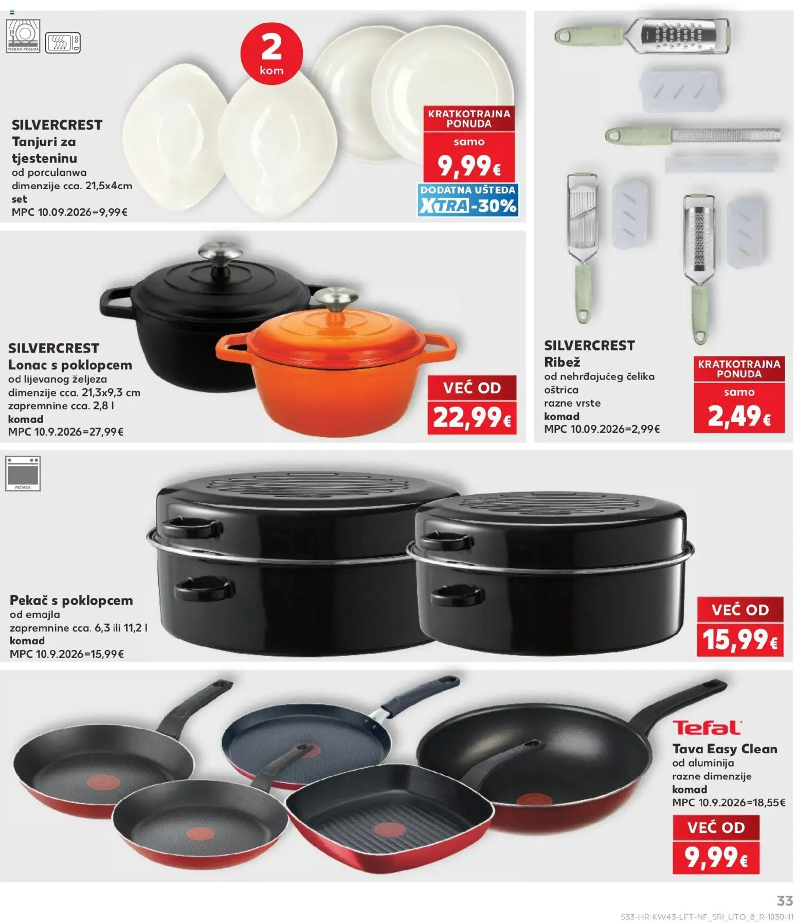 Kaufland katalog | vrijedi od 21.10.2026 | Stranica: 33 | Proizvodi: Pekac, Ribež, Perilica posuđa, Tanjuri