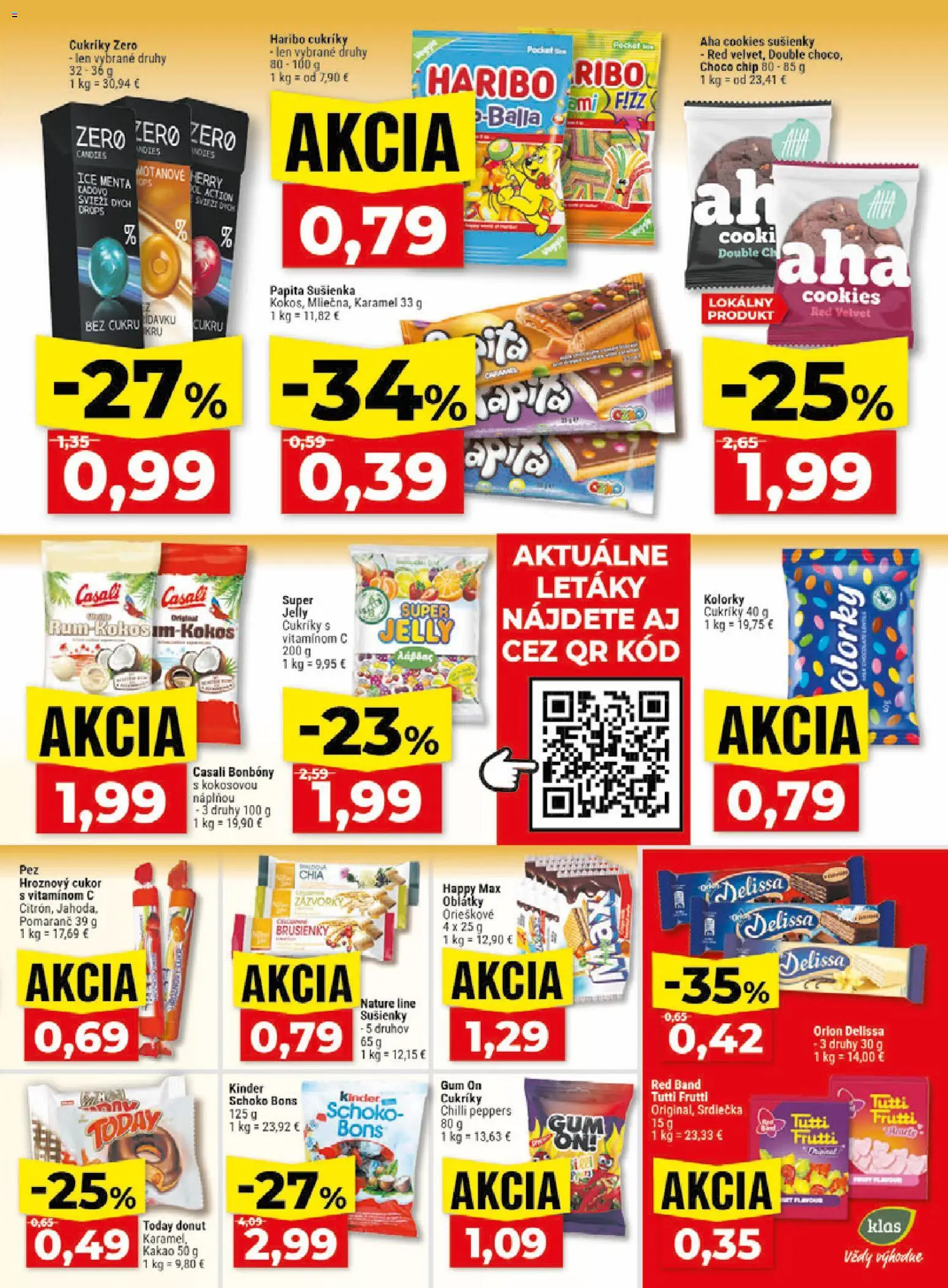 Nové Klas akcie – leták je platný od 17.08.2026 | Strana: 18 | Produkty: Hroznový cukor, Chilli, Oblátky, Cukríky