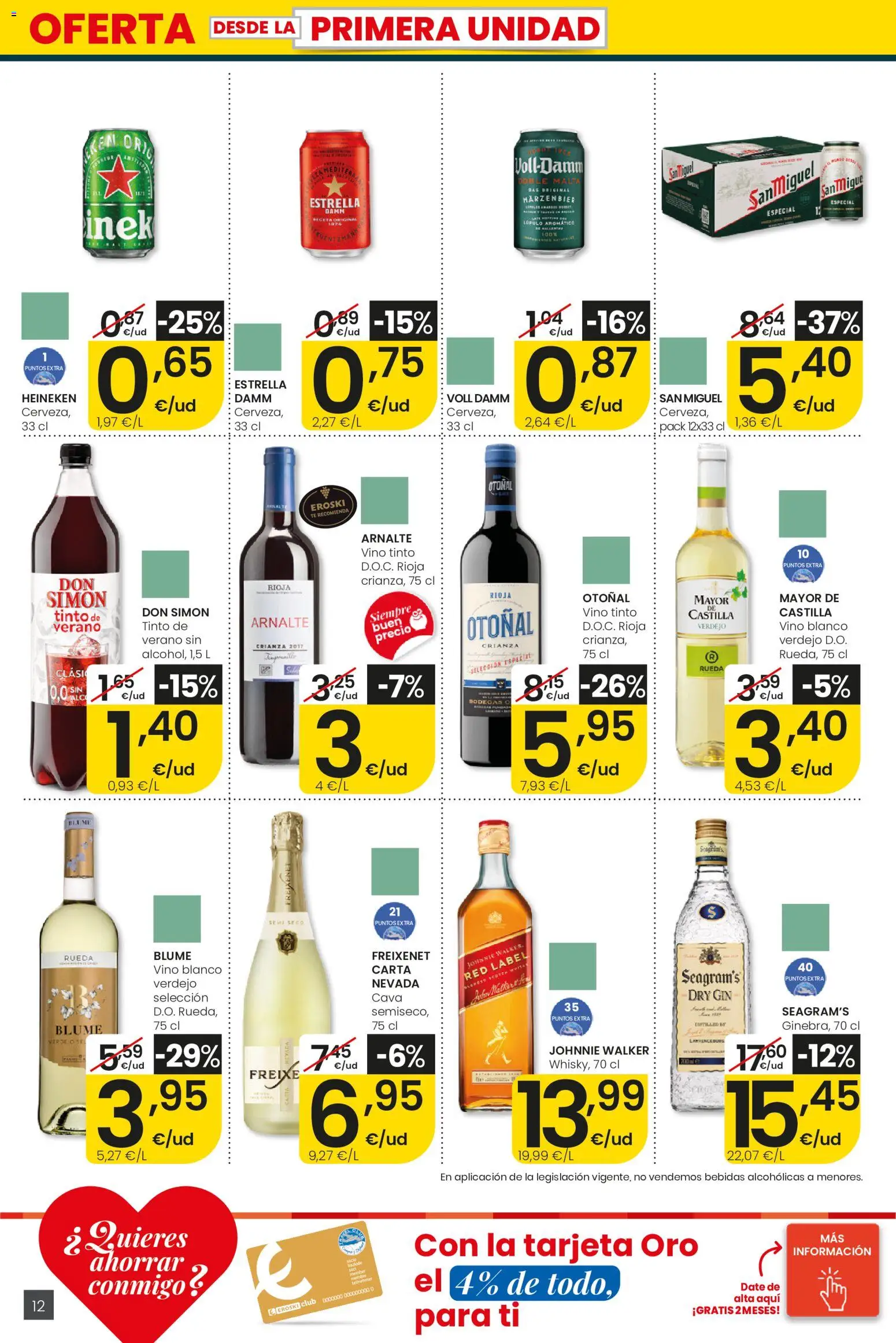 Eroski folleto │ válido desde el 27/08/2026 | Página: 12 | Productos: Vino tinto, Vino blanco, Bebidas, Heineken