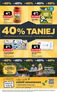Pogląd oferty "Netto gazetka od poniedziałku spożywcza" - ważna od 22.06.2026 | Strona: 34 | Produkty: Chusteczki higieniczne, Bazylia, Frytki, Sos
