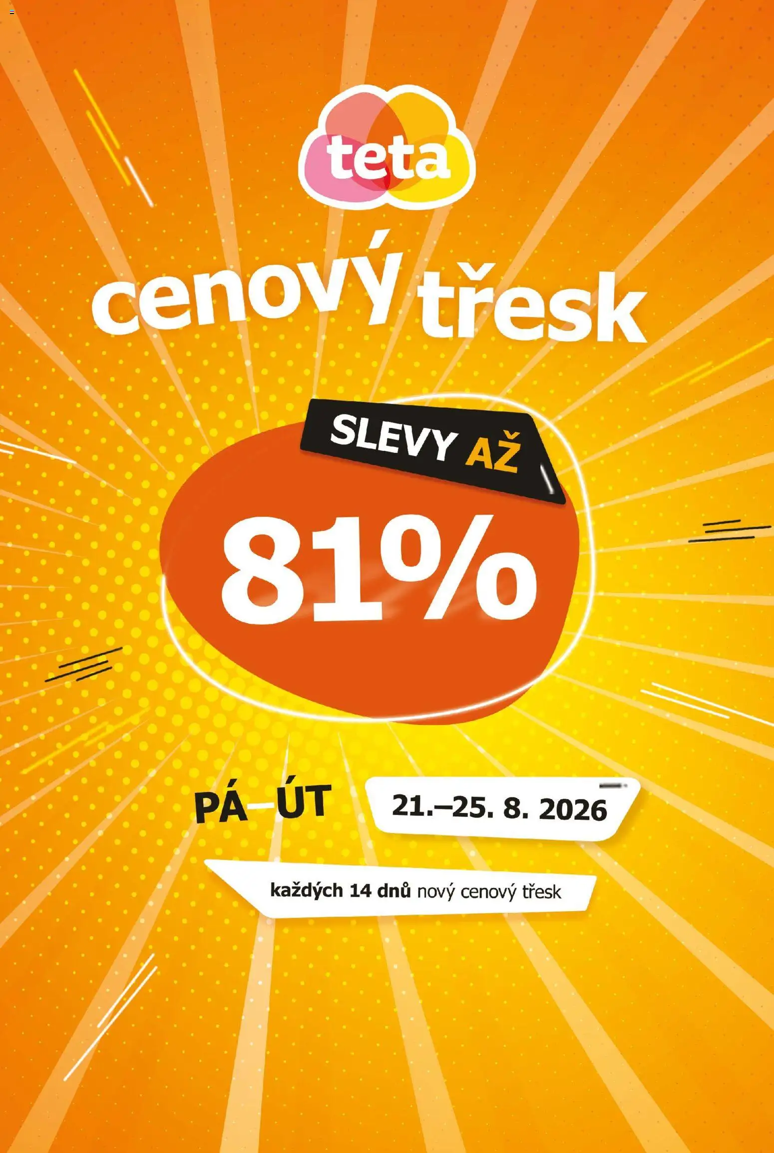 TETA Drogerie leták - Cenový třesk od 21.08.2026 | Strana: 1