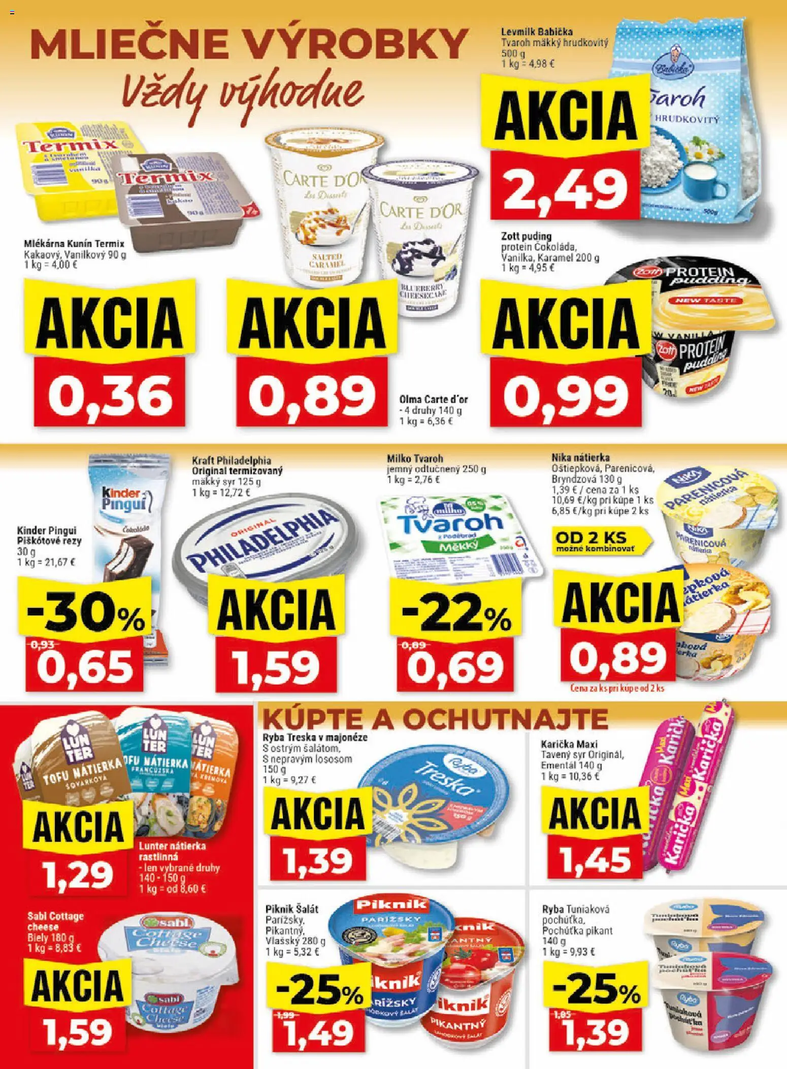 Nové Klas akcie – leták je platný od 08.06.2026 | Strana: 10 | Produkty: Tofu, Puding, Ryba, Tvaroh