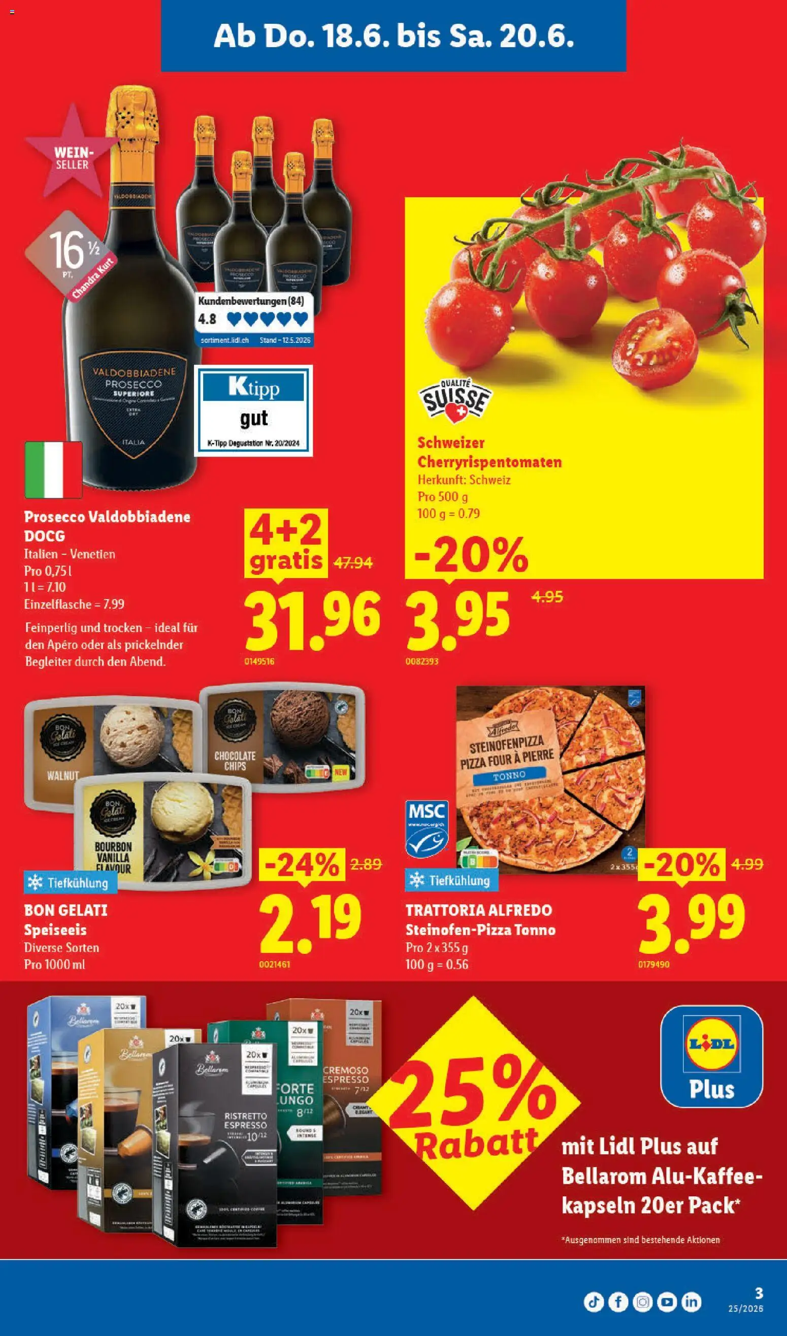 Lidl aktionen – gültig ab 18.06.2026 | Seite: 3 | Produkte: Pizza, Wein, Bourbon, Chips
