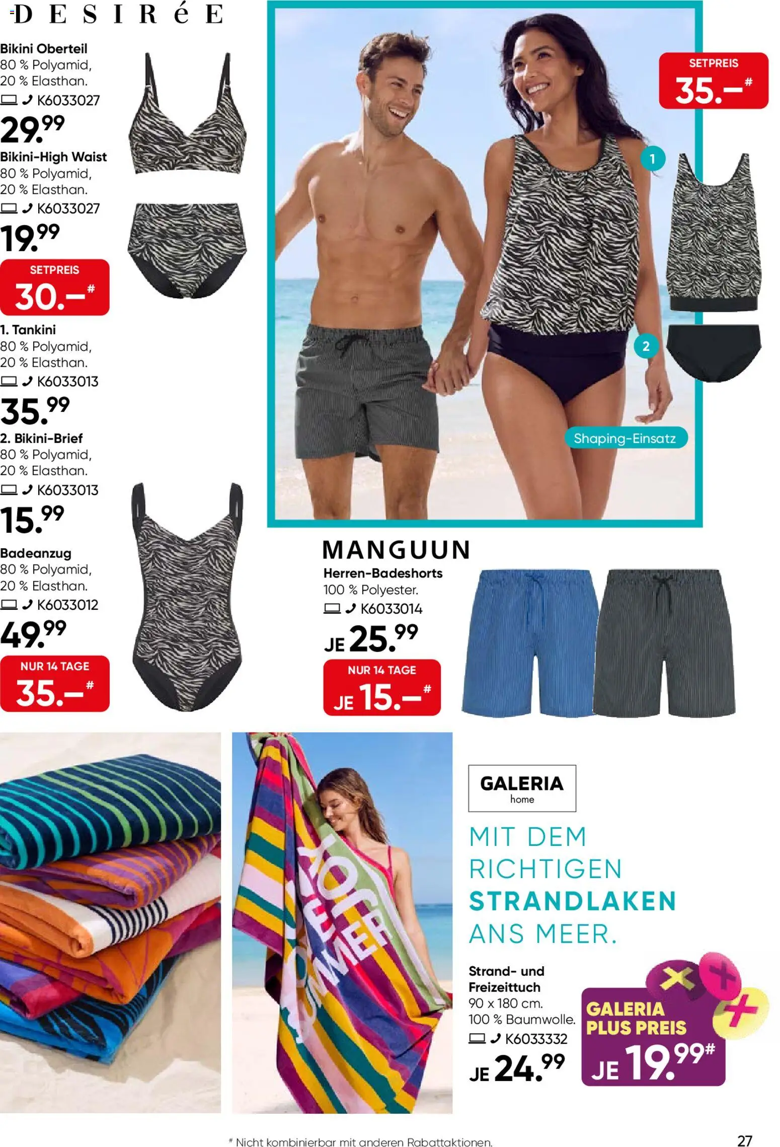 Galeria Karstadt Kaufhof Prospekt 	 – gültig ab 11.05.2026 | Seite: 27 | Produkte: Bikini, Tankini, Badeanzug