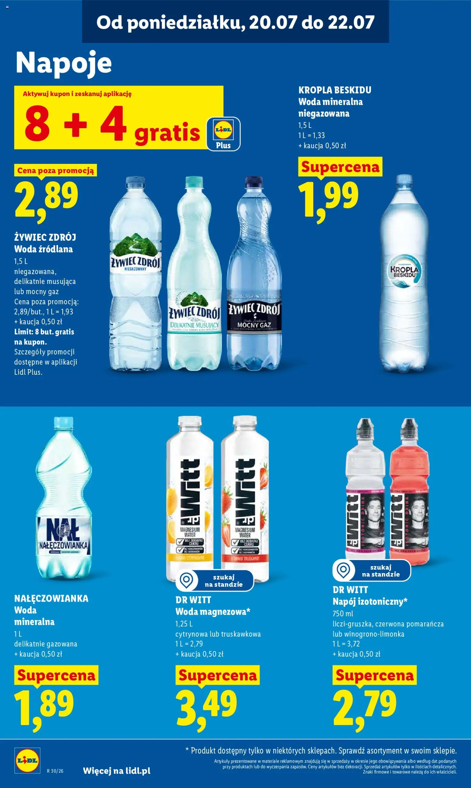 Lidl gazetka od 20.07.2026 | Strona: 76 | Produkty: Woda mineralna Nałęczowianka, Napoje, Woda źródlana, Woda