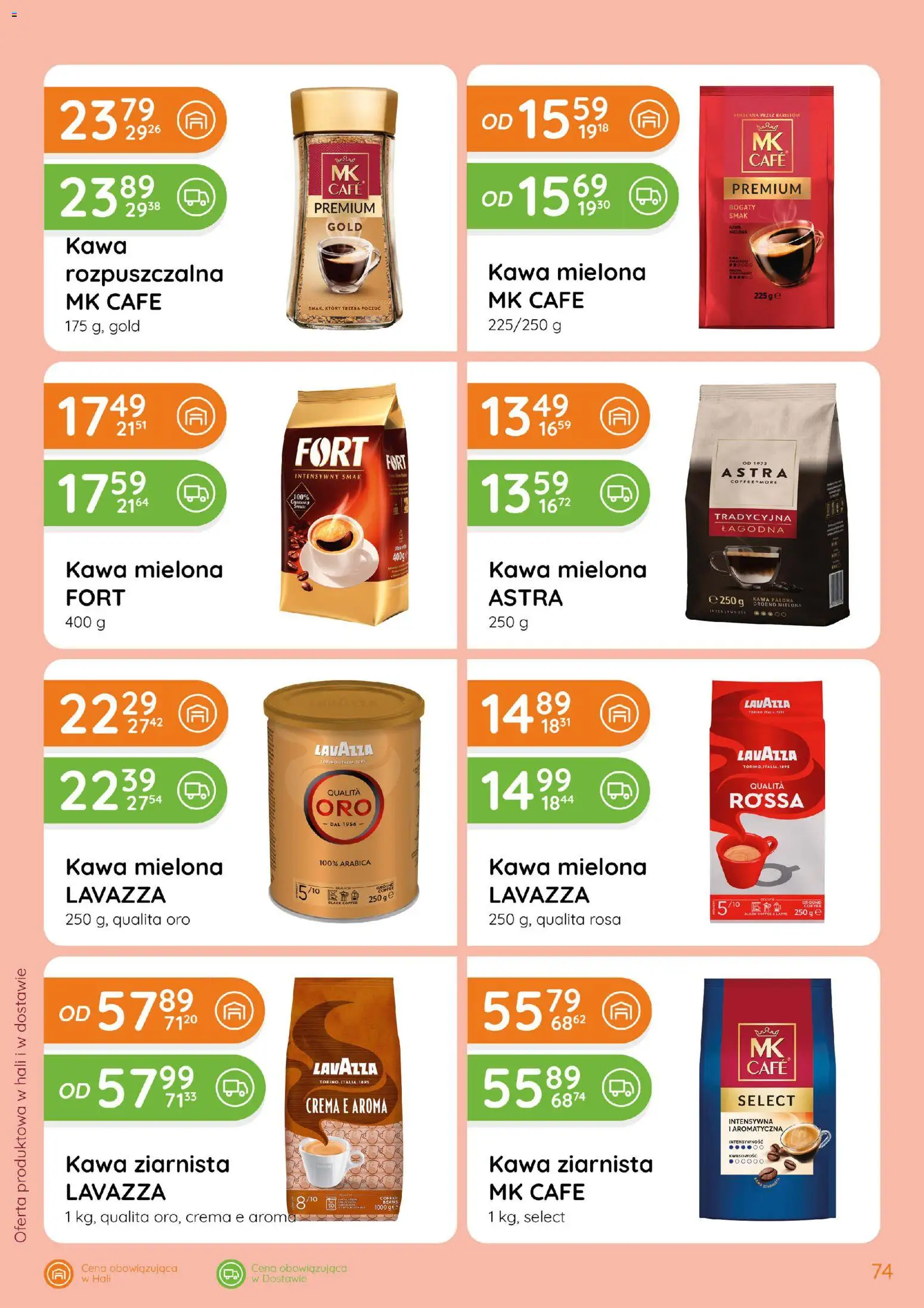 Eurocash gazetka od 15.10.2026 | Strona: 74 | Produkty: Kawa rozpuszczalna, Lavazza, Kawa, Kawa mielona
