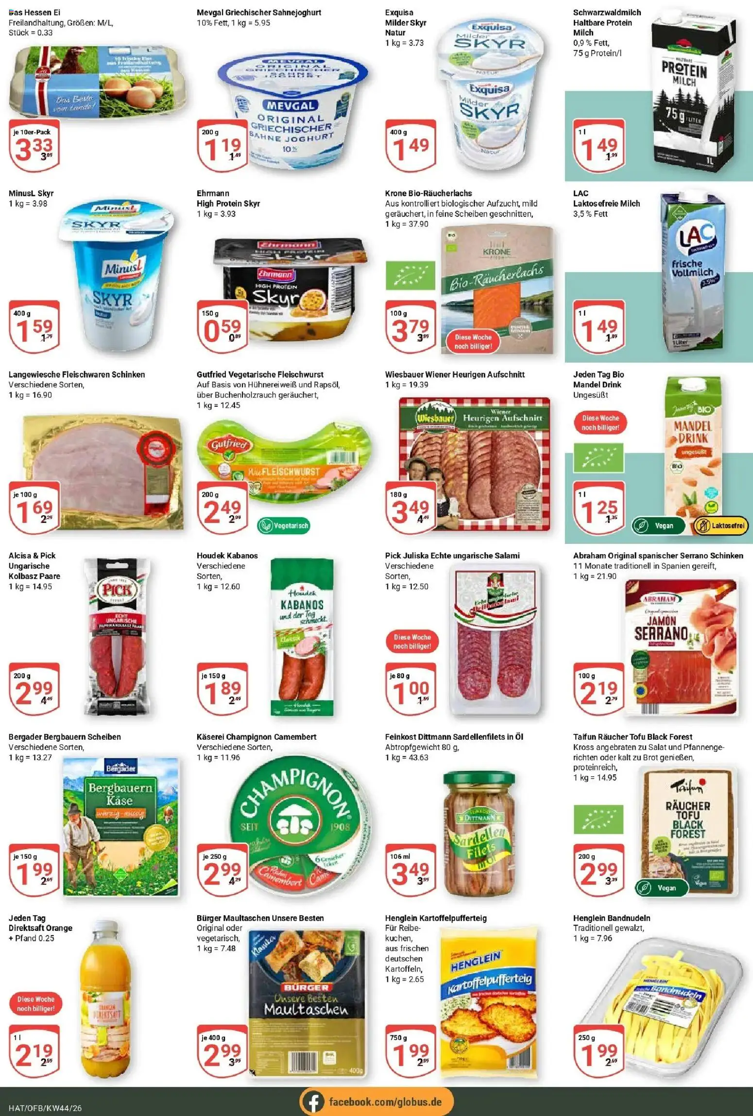 Globus Prospekt Hattersheim (ab 26.10.2026) » Angebote online | Seite: 11 | Produkte: Käse, Joghurt, Exquisa, Sahne