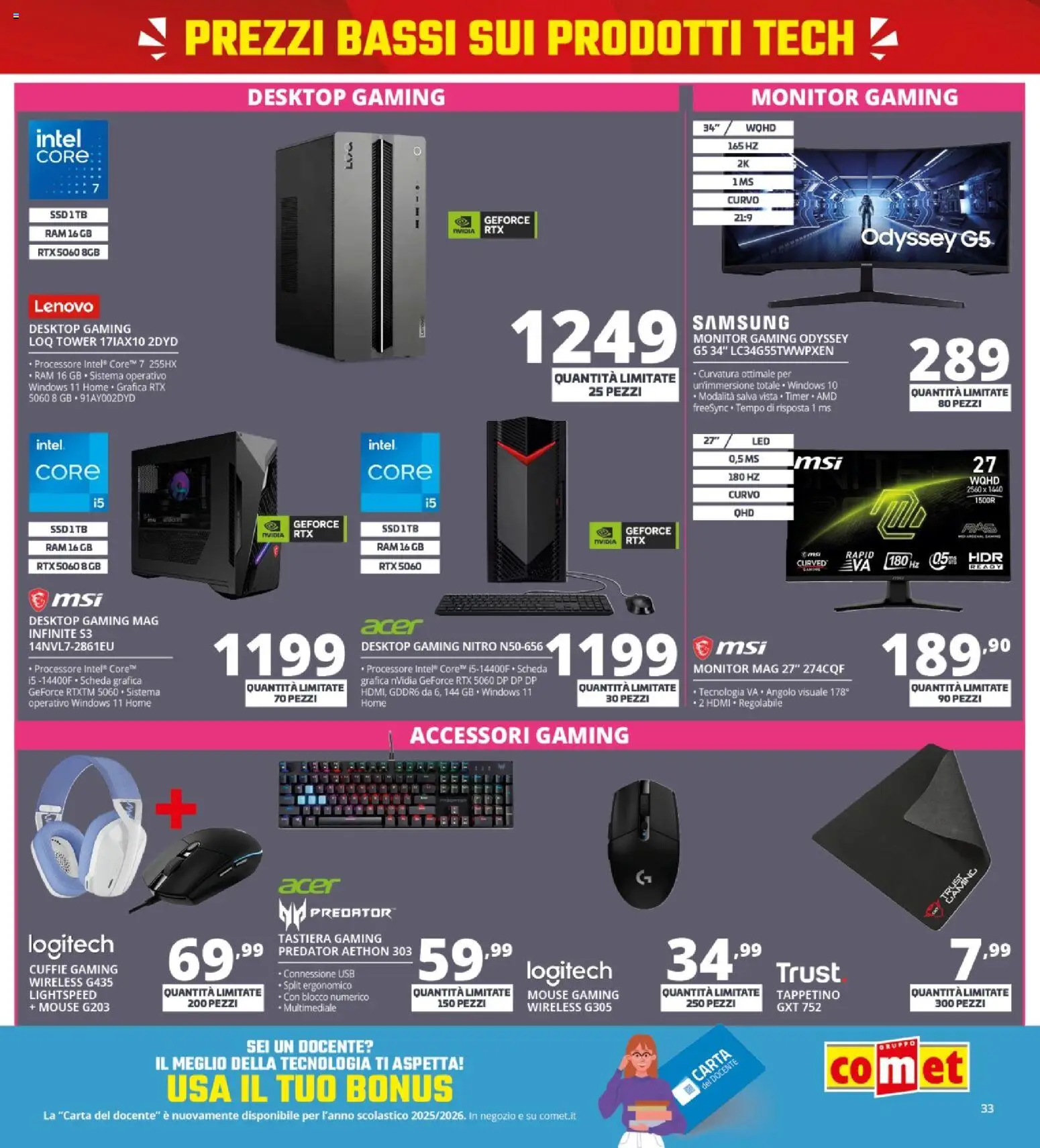 Volantino Comet del 21.05.2026 | Pagina: 33 | Prodotti: Monitor, Mouse, Cuffie, USB