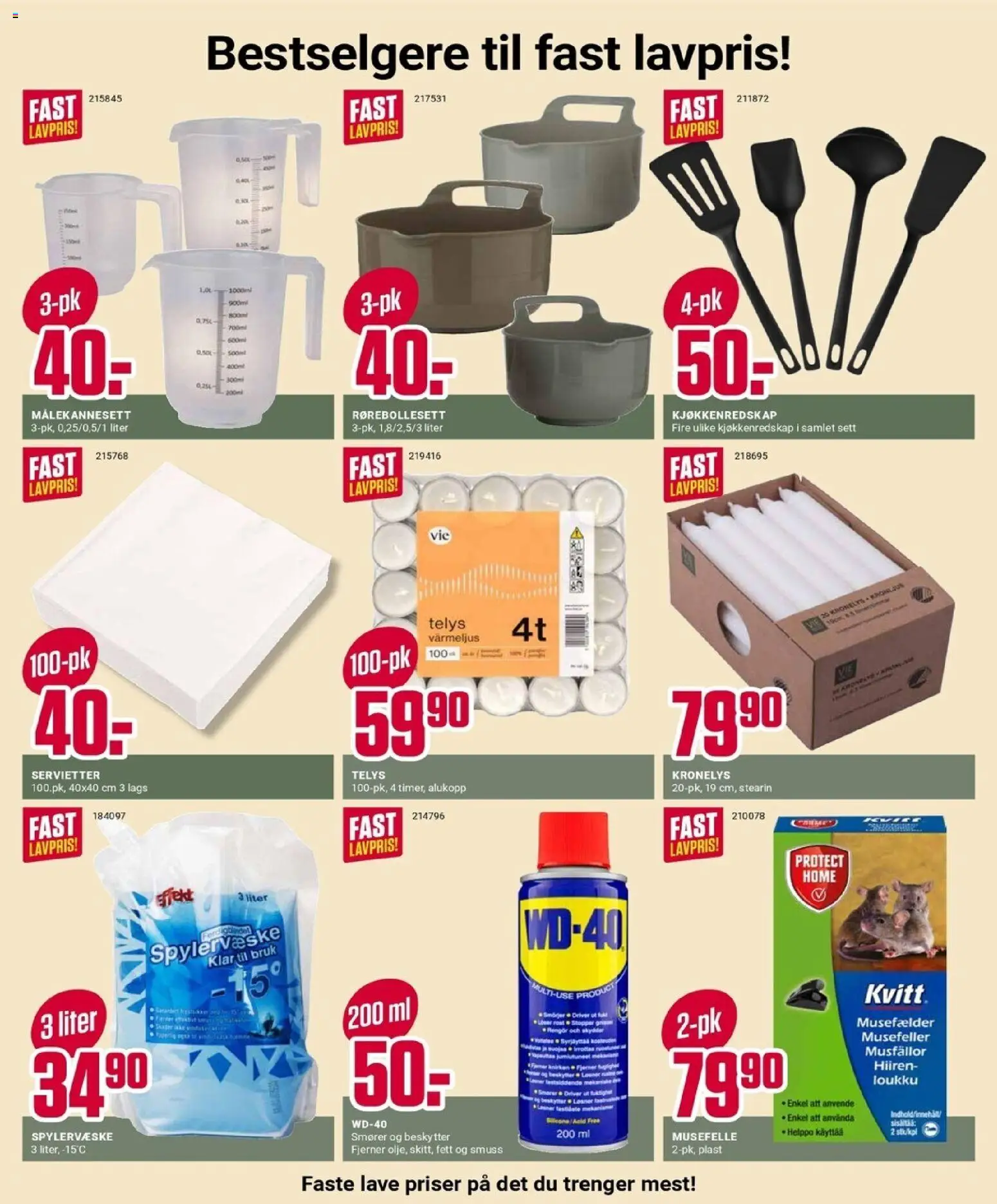 {H1} | Side: 9 | Produkter: WD40, Spylervæske, Servietter, Telys