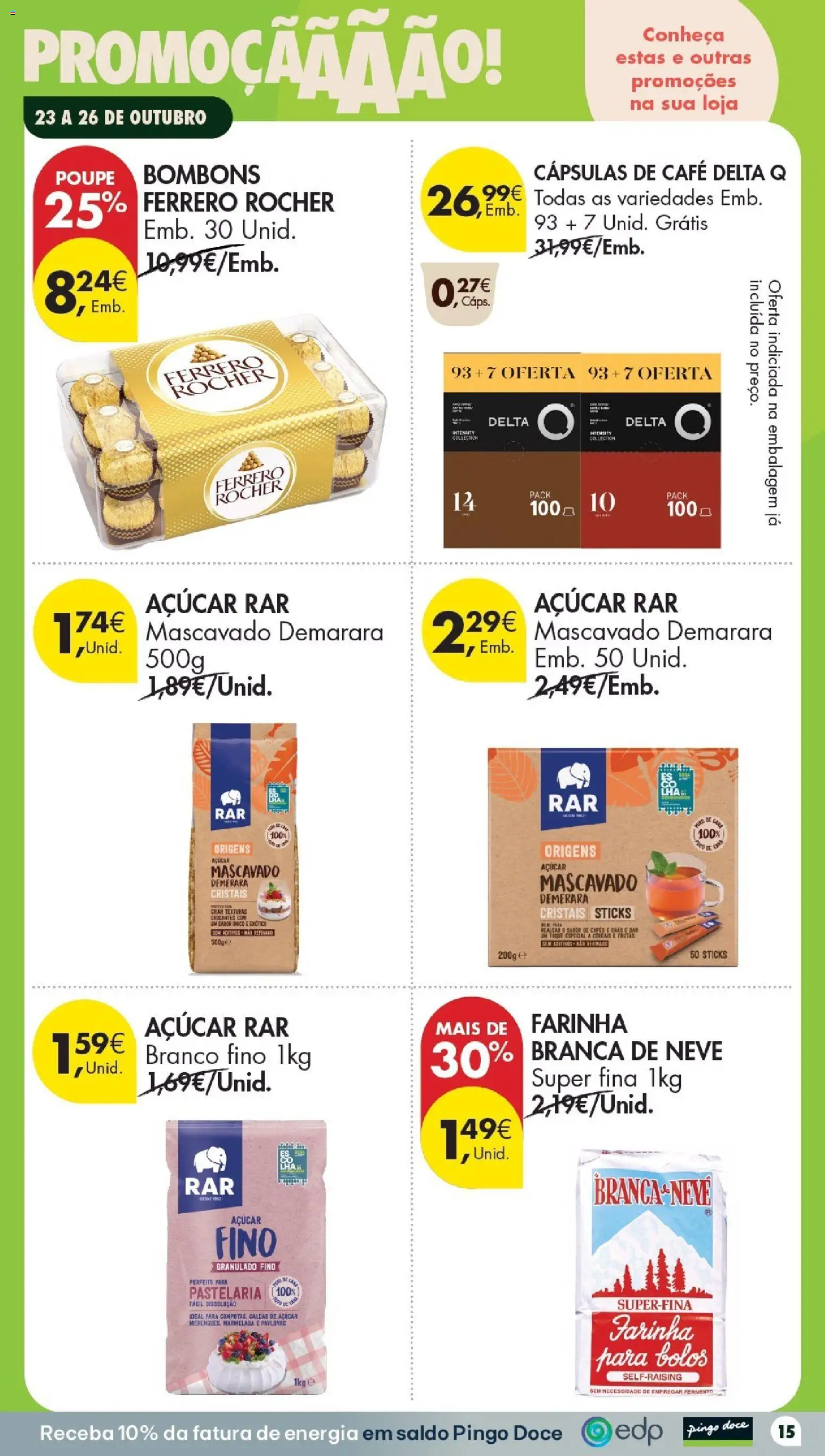 Pingo Doce Folheto Poupe Este Fim de Semana │ válido de 23/10/2026 | Página: 15 | Produtos: Marmelada, Cápsulas, Açúcar mascavado, Farinha