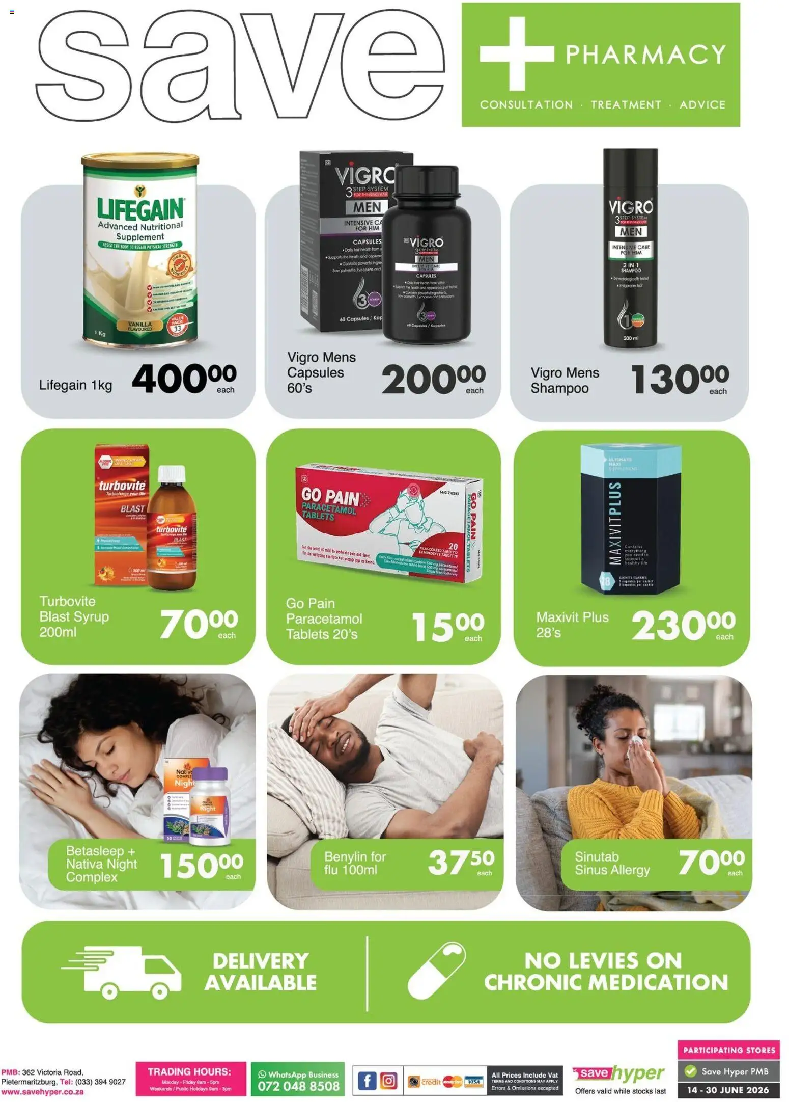 New Save catalogue – valid from 14.06.2026 | Page: 2 | Products: Tablet, Shampoo, Syrup