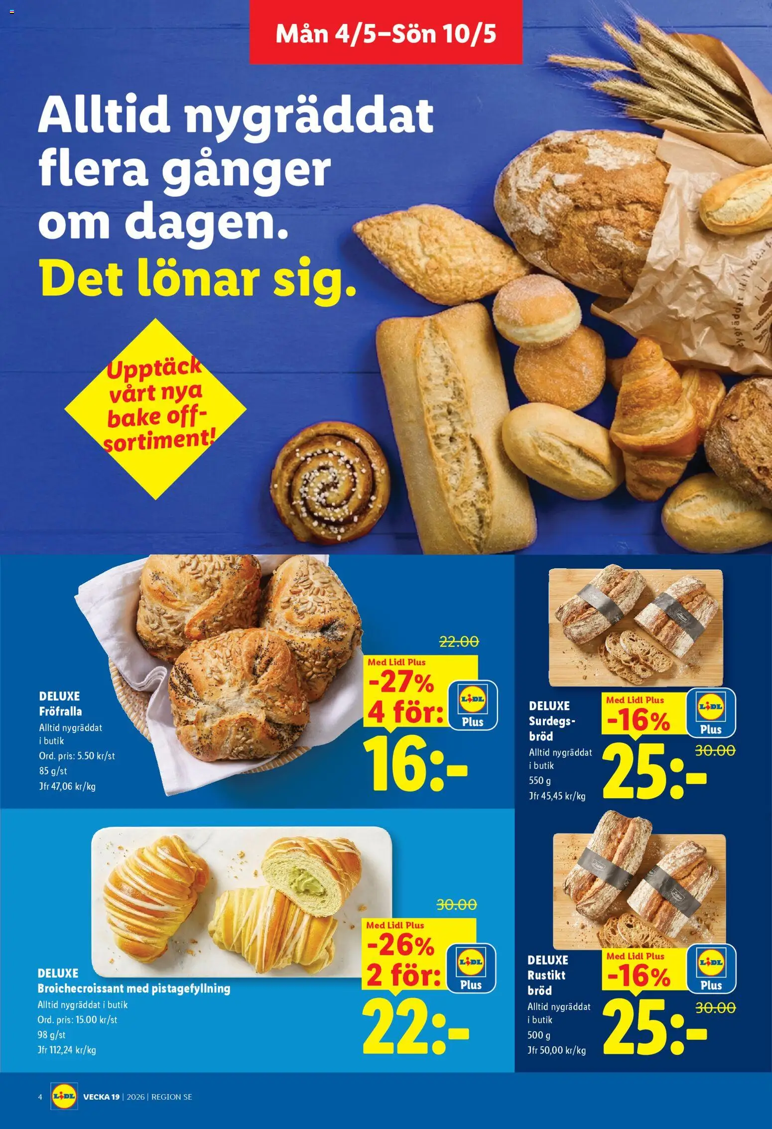 Lidl reklamblad aktuell från 04.05.2026 | Sida: 4 | Produkter: Bröd