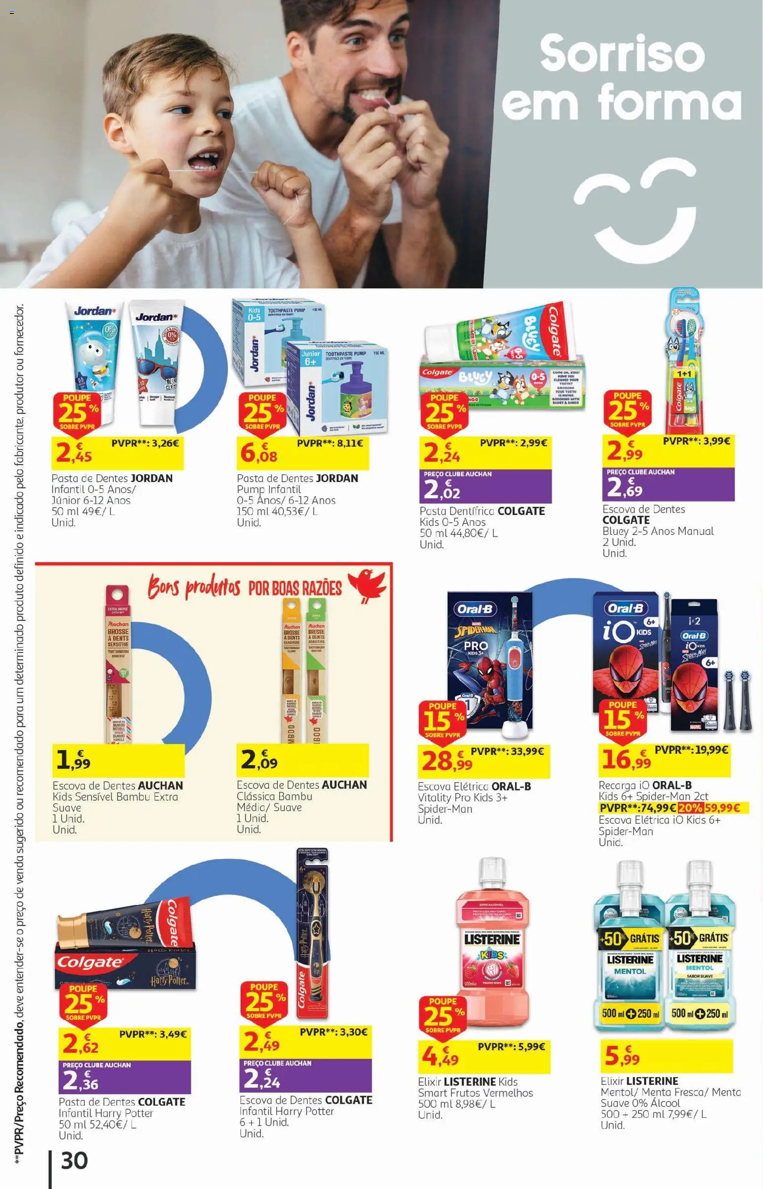Auchan folheto - Cozinhar com prazer │ válido de 22/09/2026 | Página: 30 | Produtos: Listerine, Pasta de dentes, Escova de dentes, Álcool