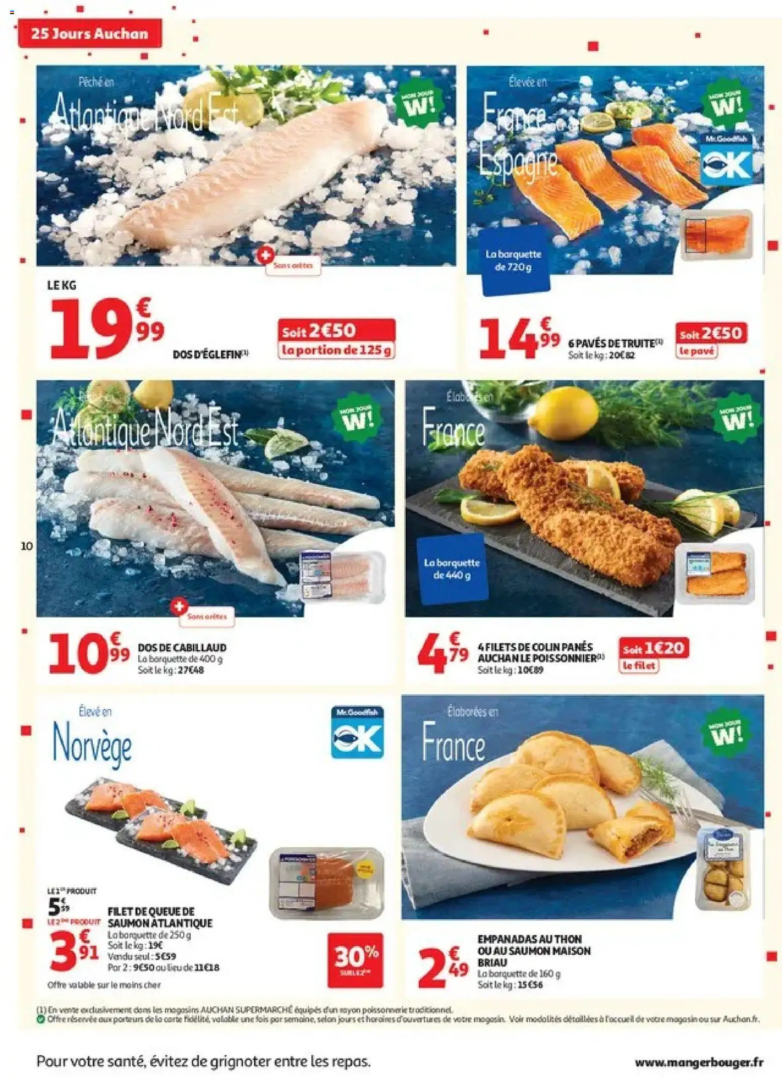 {H1} | Page: 10 | Produits: Empanadas, Pêche, Truite, Dos d'églefin