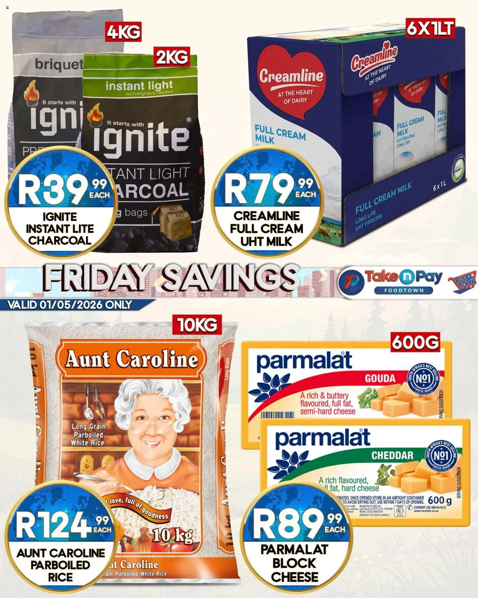 New Take n Pay catalogue – valid from 01.05.2026 | Page: 3 | Products: Milk, Light, Rice, Cream
